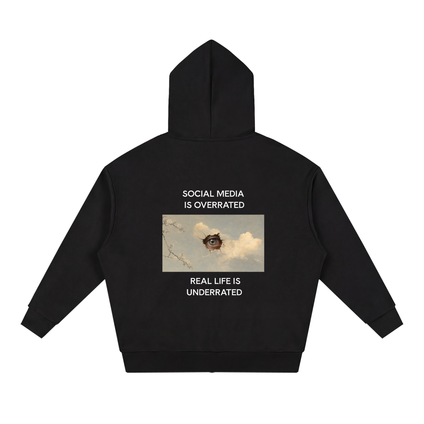Social Media Is Overrated Unisex Loose Full Zip Hoodie