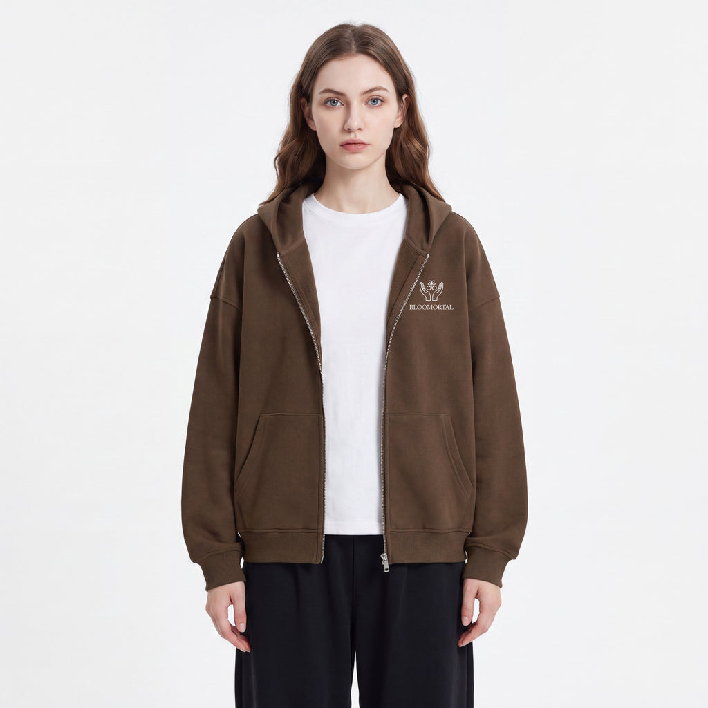 Social Media Is Overrated Unisex Loose Full Zip Hoodie