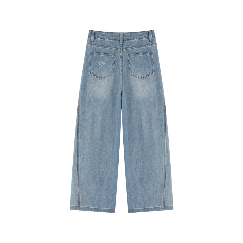 Women’s Vintage Wash High Rise Wide Leg Jeans