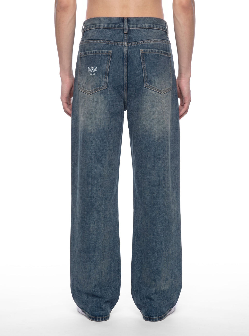 Men’s Vintage Wash Straight Leg Denim Jeans