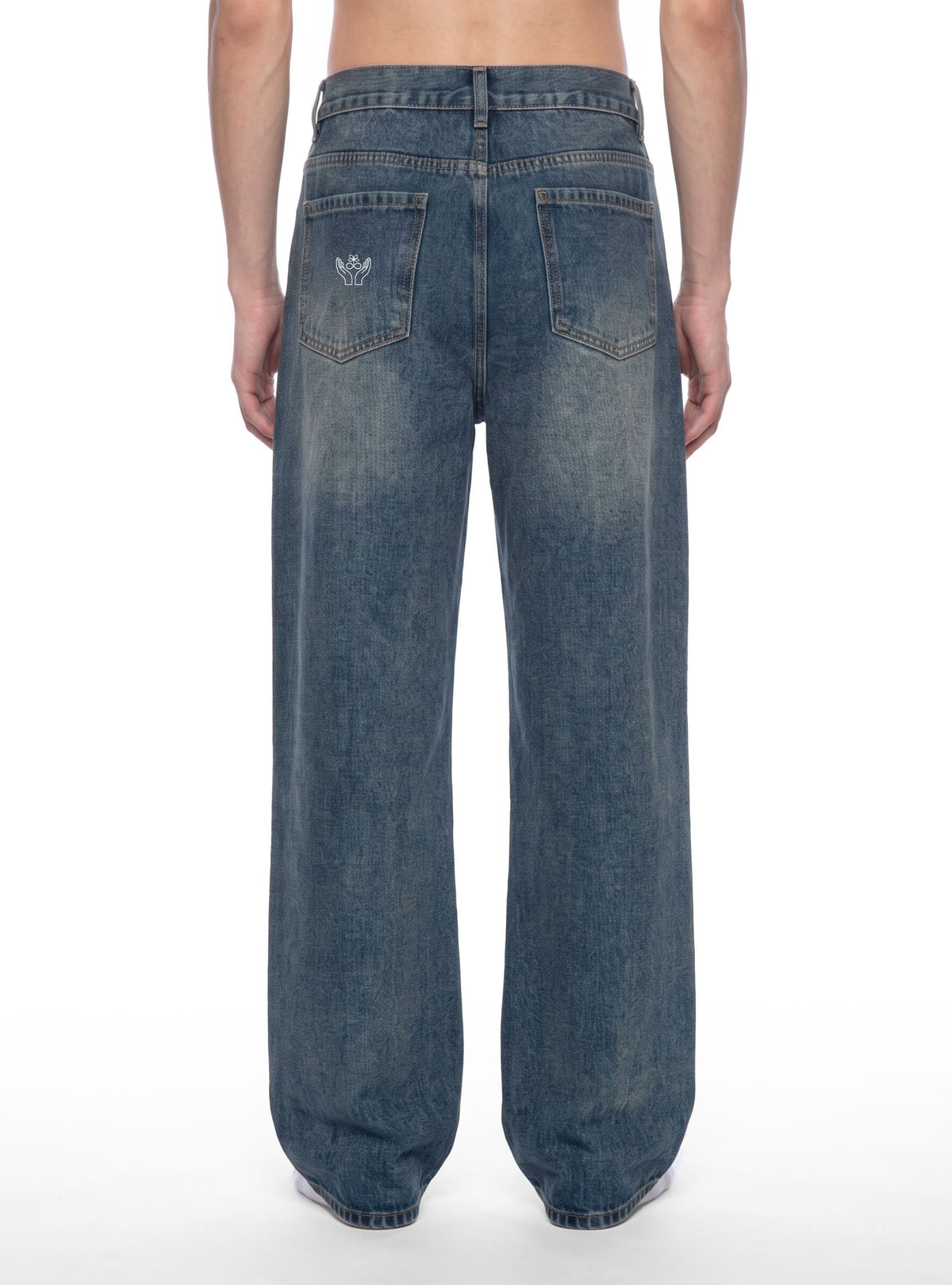 Men’s Vintage Wash Straight Leg Denim Jeans