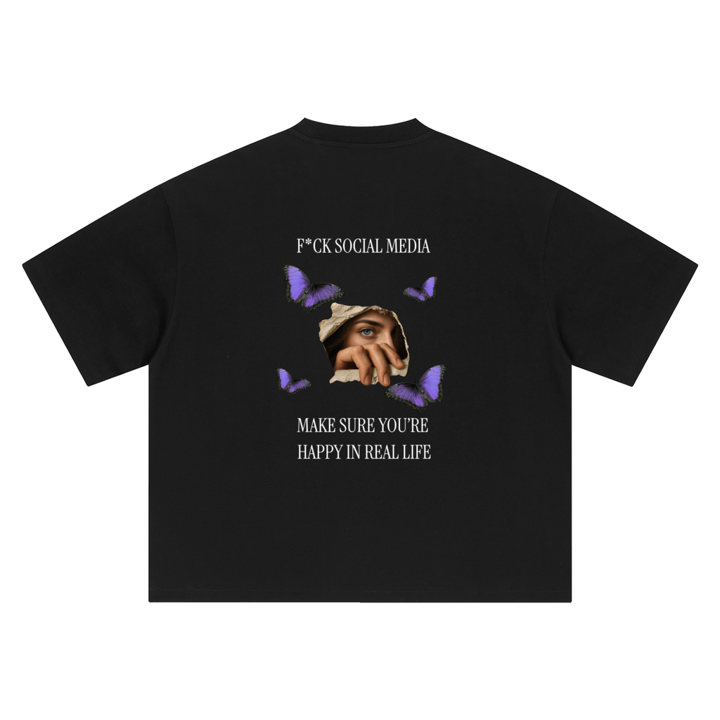 F*ck Social Media Boxy Unisex Oversized T-Shirt