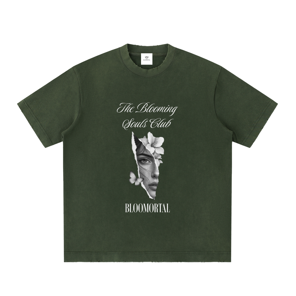 The Blooming Souls Club Vintage Washed Frayed T-Shirt
