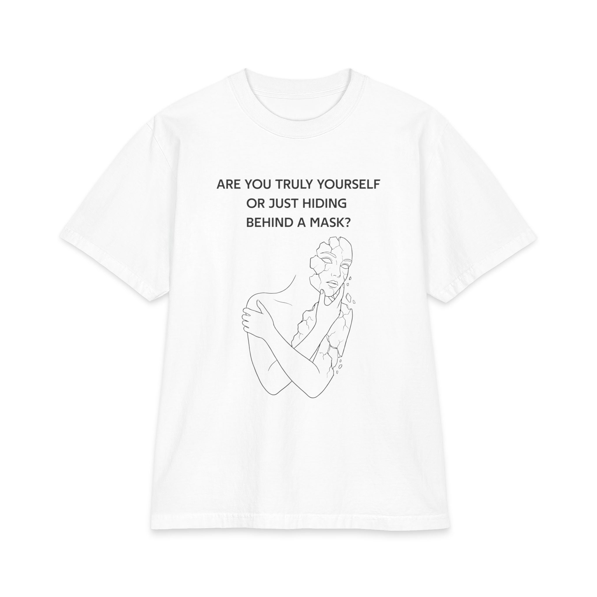Are you truly yourself or just hiding behind a mask? Unisex Oversized T-Shirt