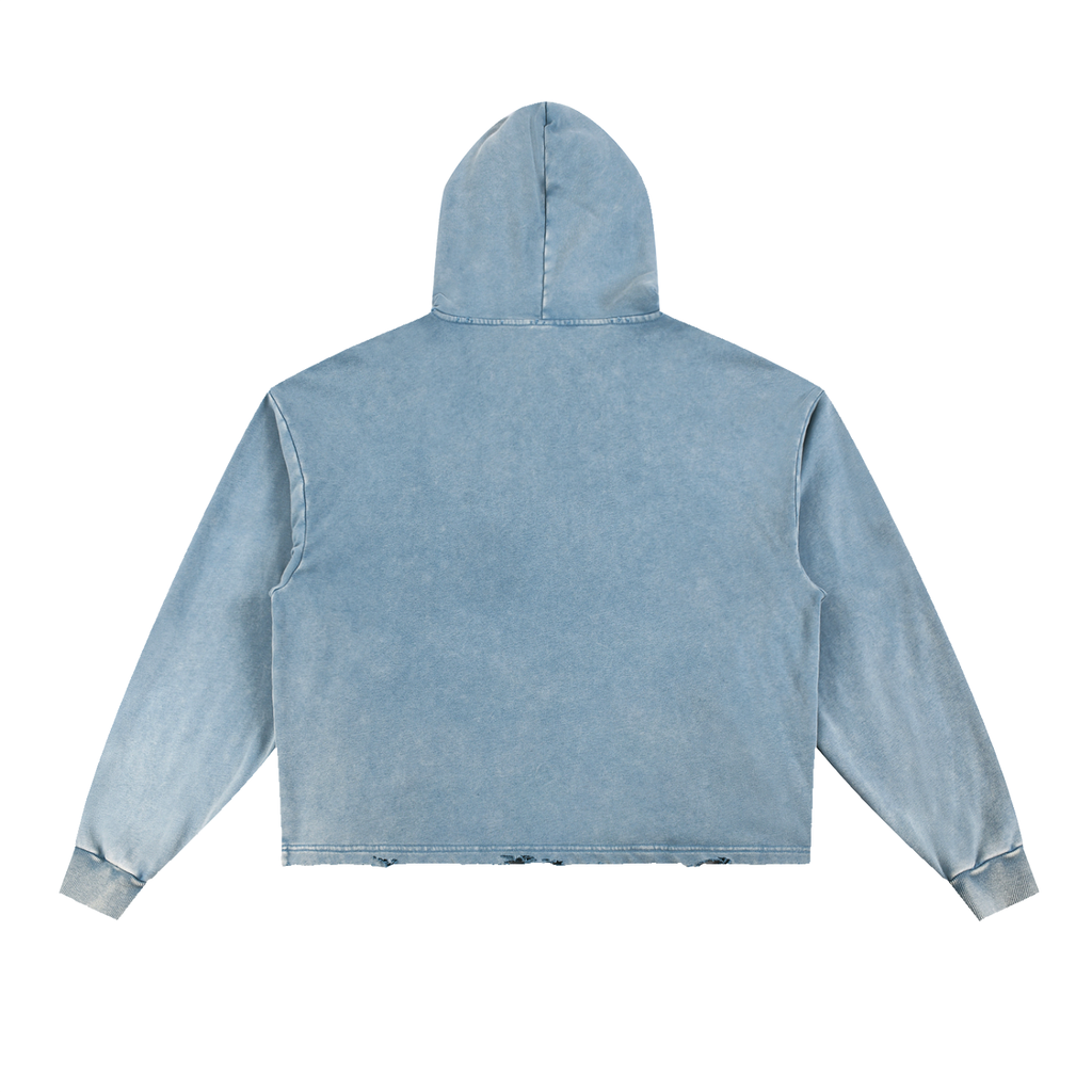 The Art Of Becoming Vintage Washed Frayed-Hem Unisex Hoodie