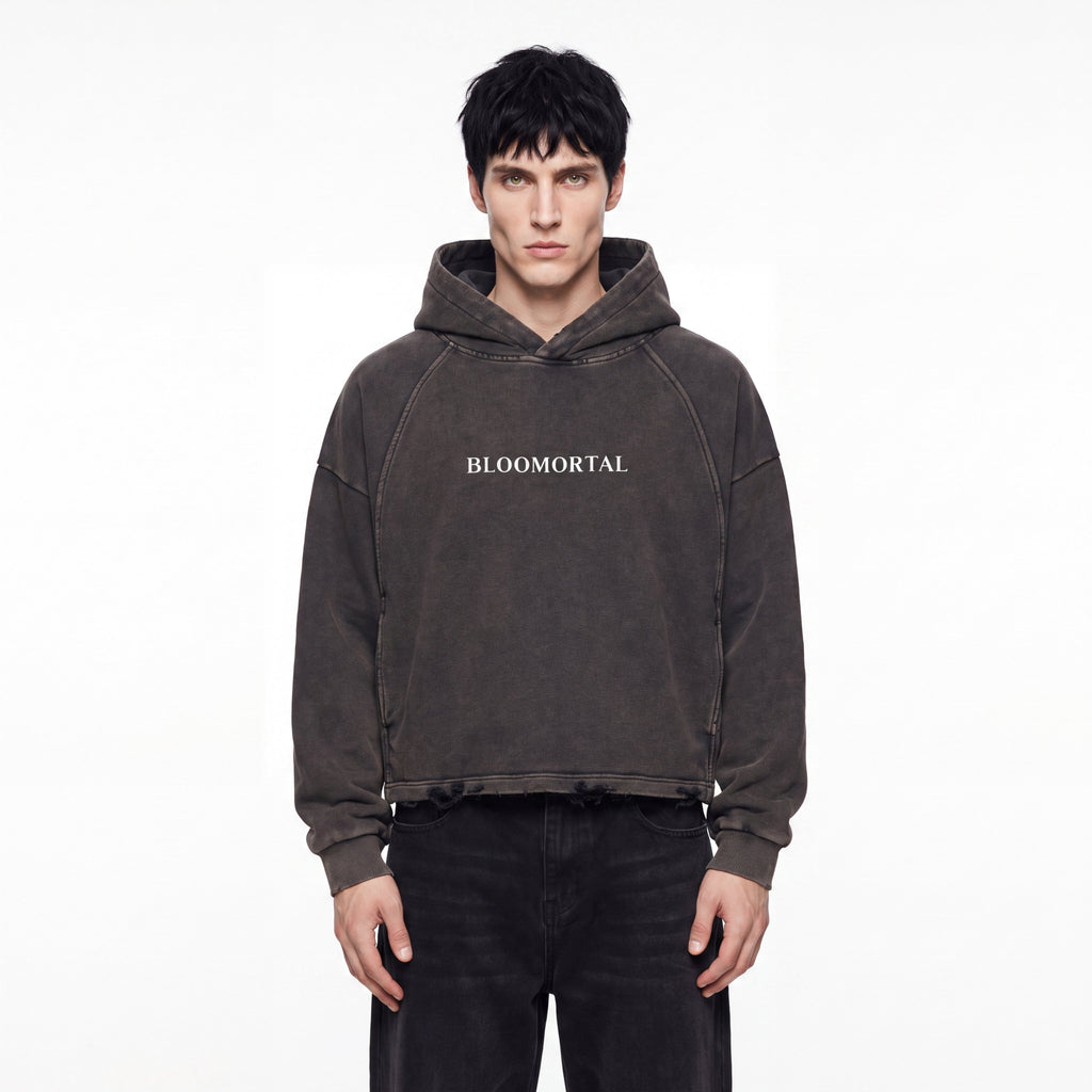The Risk Takers Club Vintage Washed Frayed-Hem Unisex Hoodie