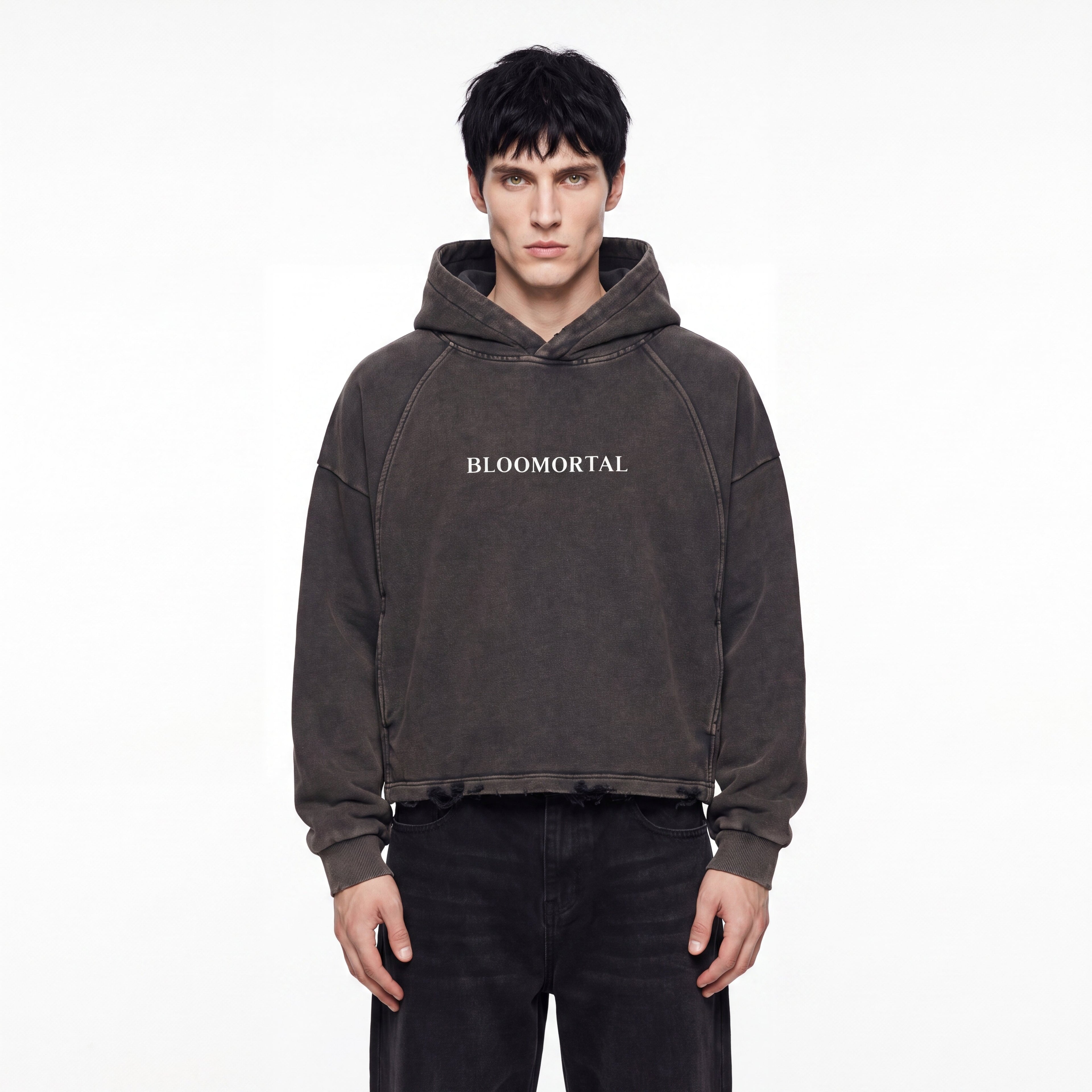 The Risk Takers Club Vintage Washed Frayed-Hem Unisex Hoodie