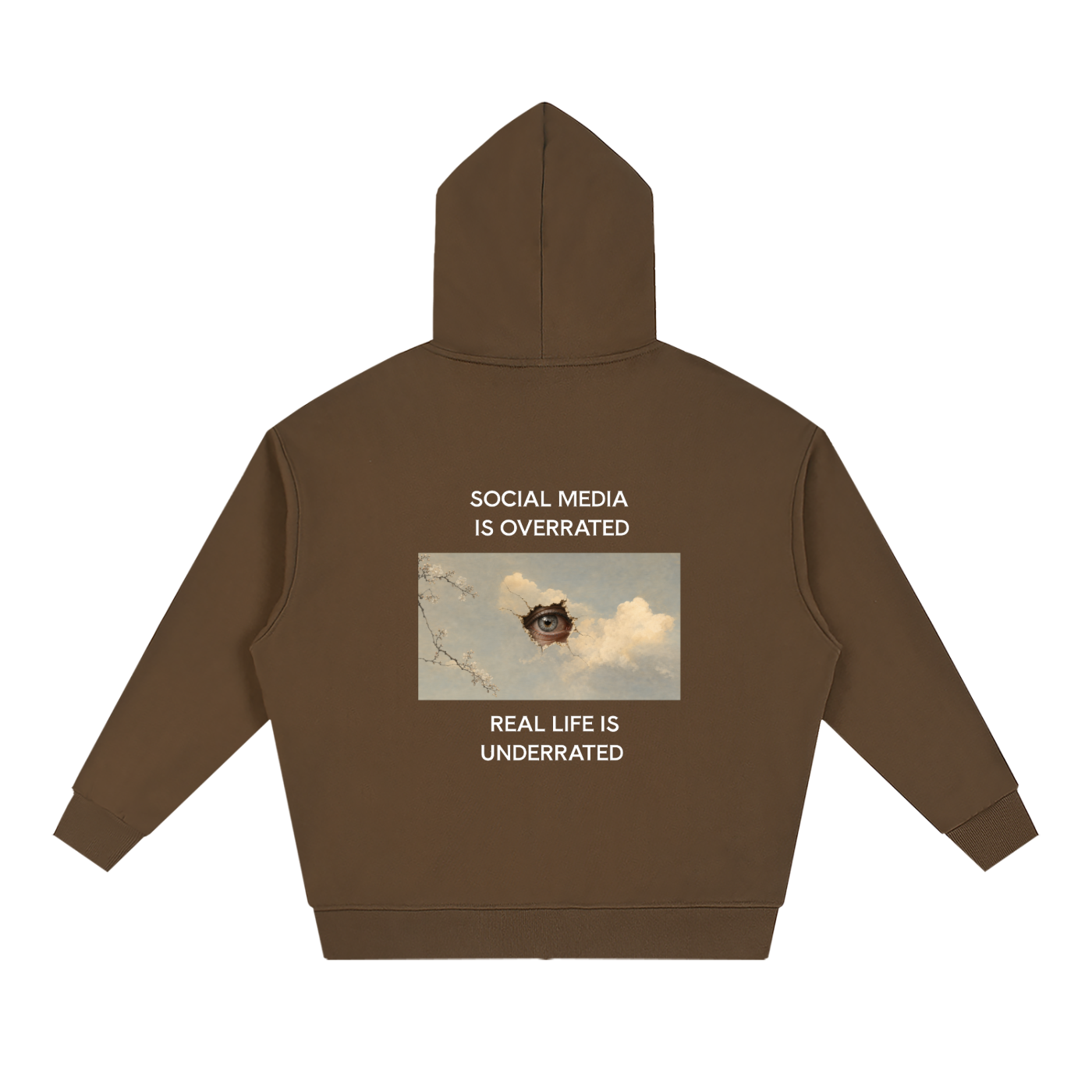 Social Media Is Overrated Unisex Loose Full Zip Hoodie