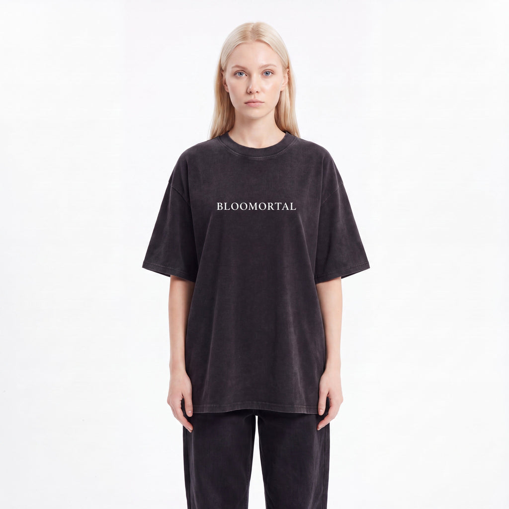Blooming Forever Mineral Wash Waffle Knit Unisex T-Shirt