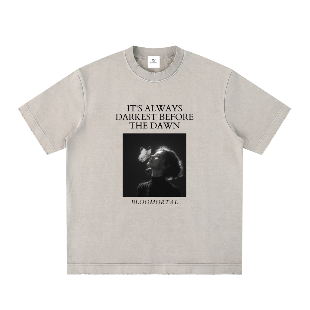 Before The Dawn Heavyweight Vintage Washed Frayed Unisex T-Shirt