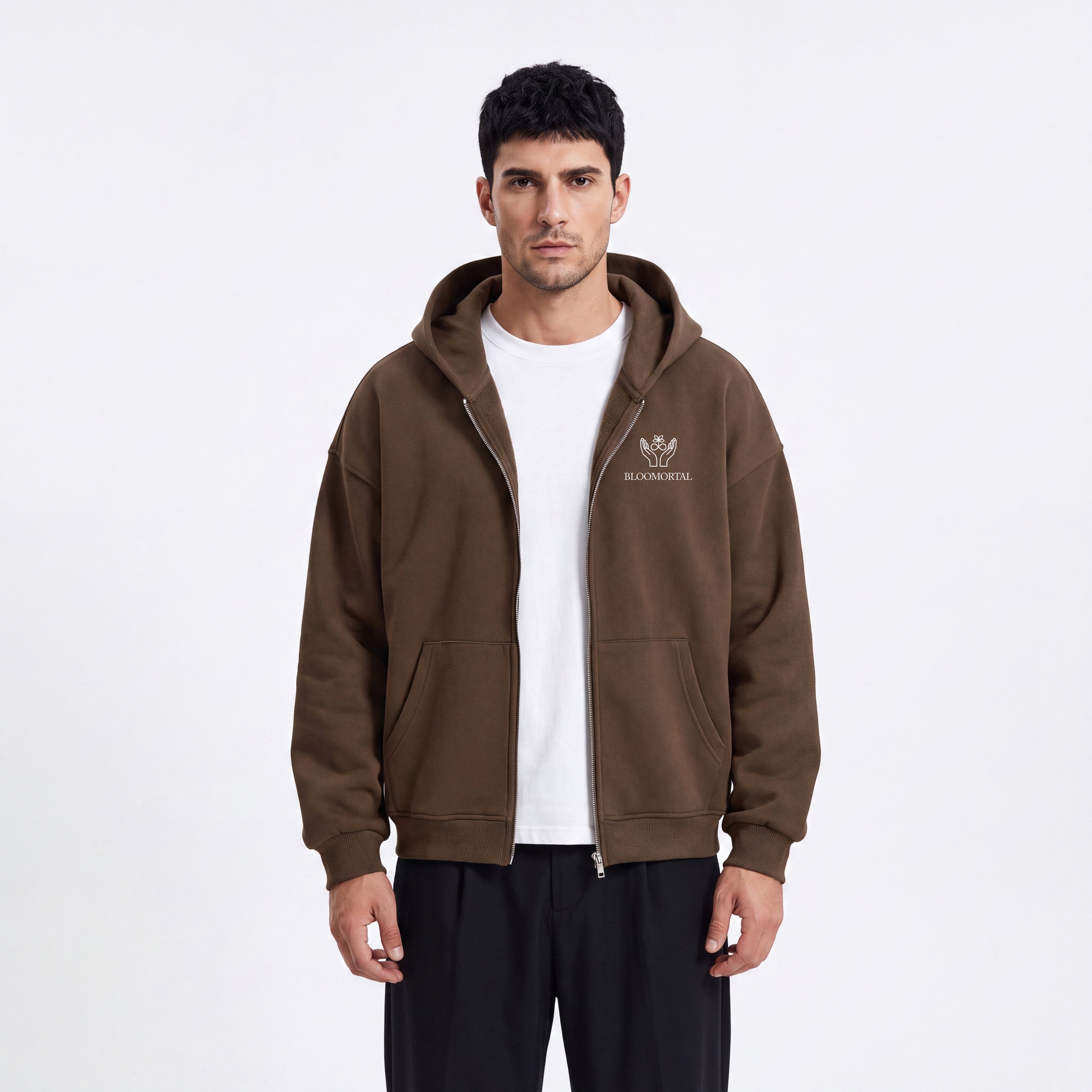 Social Media Is Overrated Unisex Loose Full Zip Hoodie