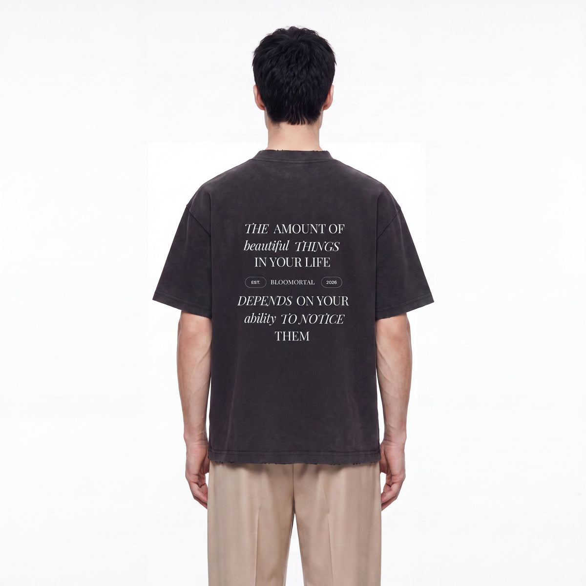 Beautiful Things Heavyweight Vintage Washed Frayed T-Shirt