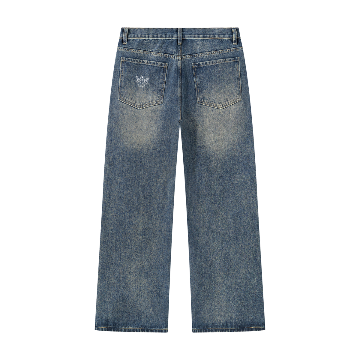 Men’s Vintage Wash Straight Leg Denim Jeans