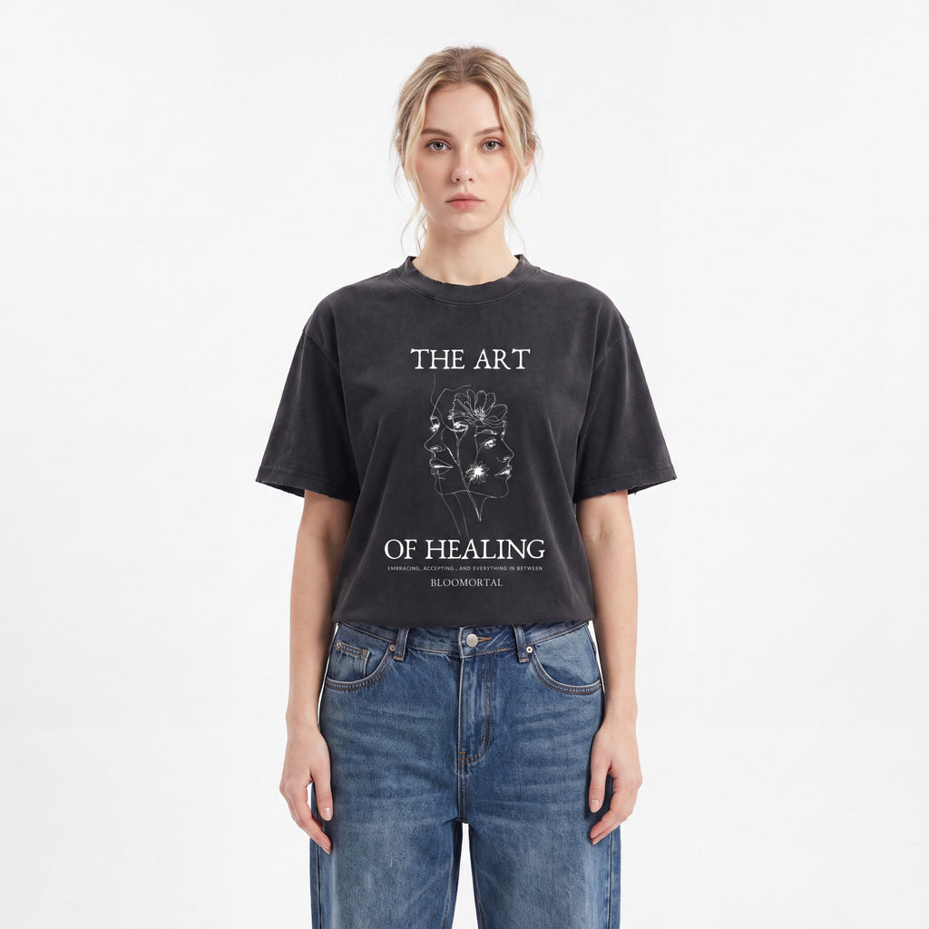 The Art Of Healing Vintage Washed Frayed T-Shirt