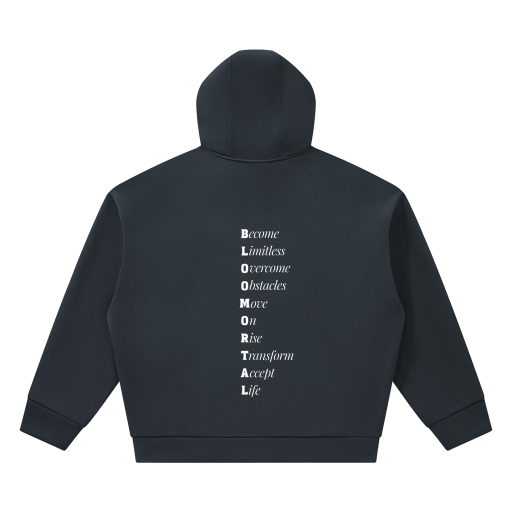 BLOOMORTAL Acronym Fleece Boxy Hoodie - BLOOMORTAL