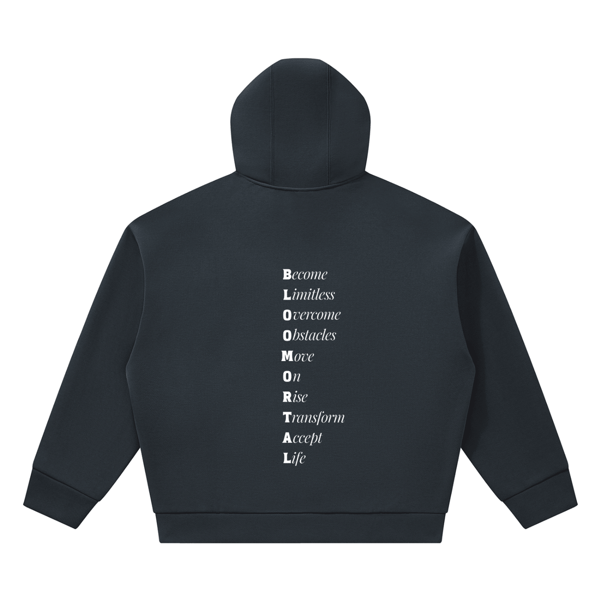BLOOMORTAL Acronym Fleece Boxy Hoodie - BLOOMORTAL