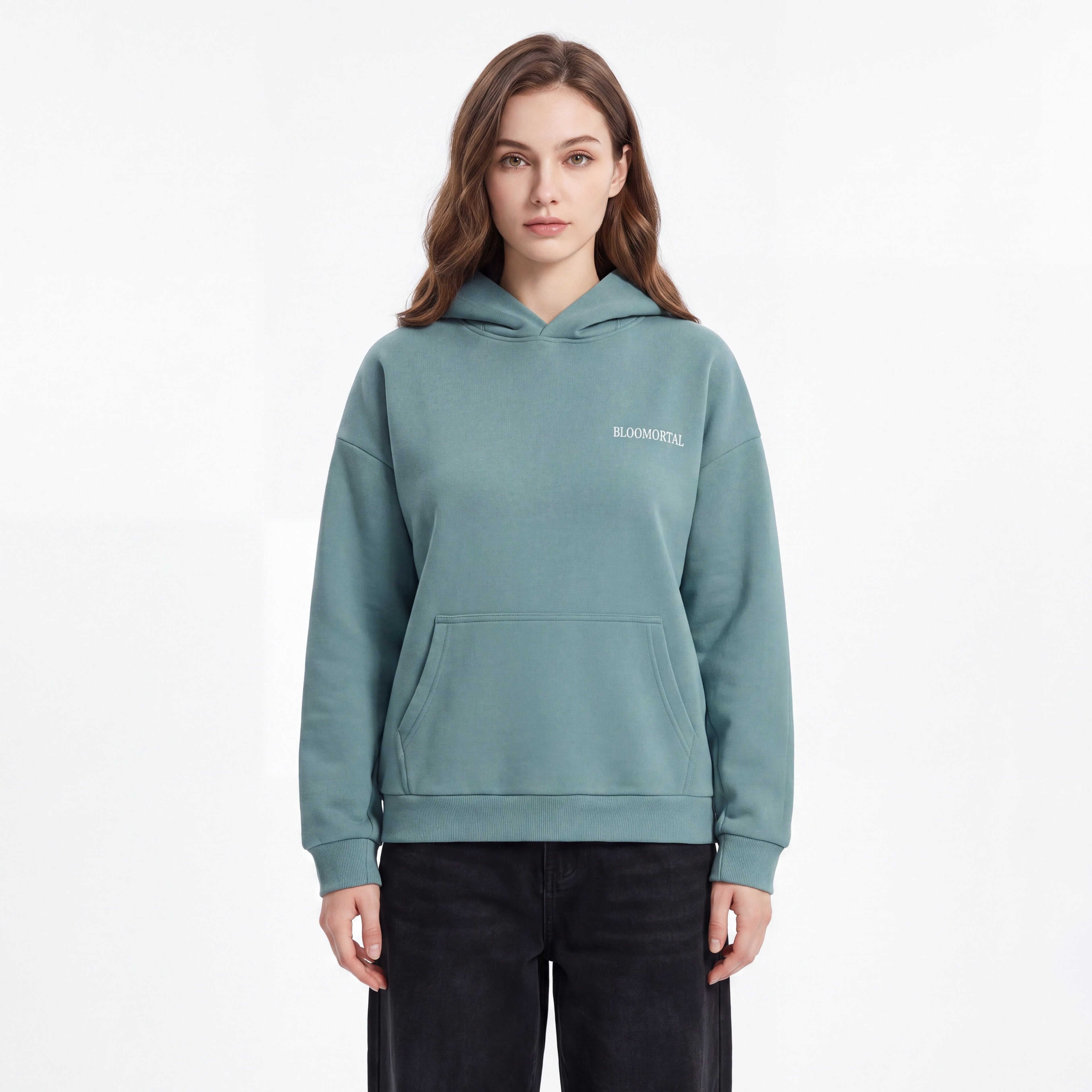 BLOOMORTAL Acronym Fleece Boxy Hoodie - BLOOMORTAL