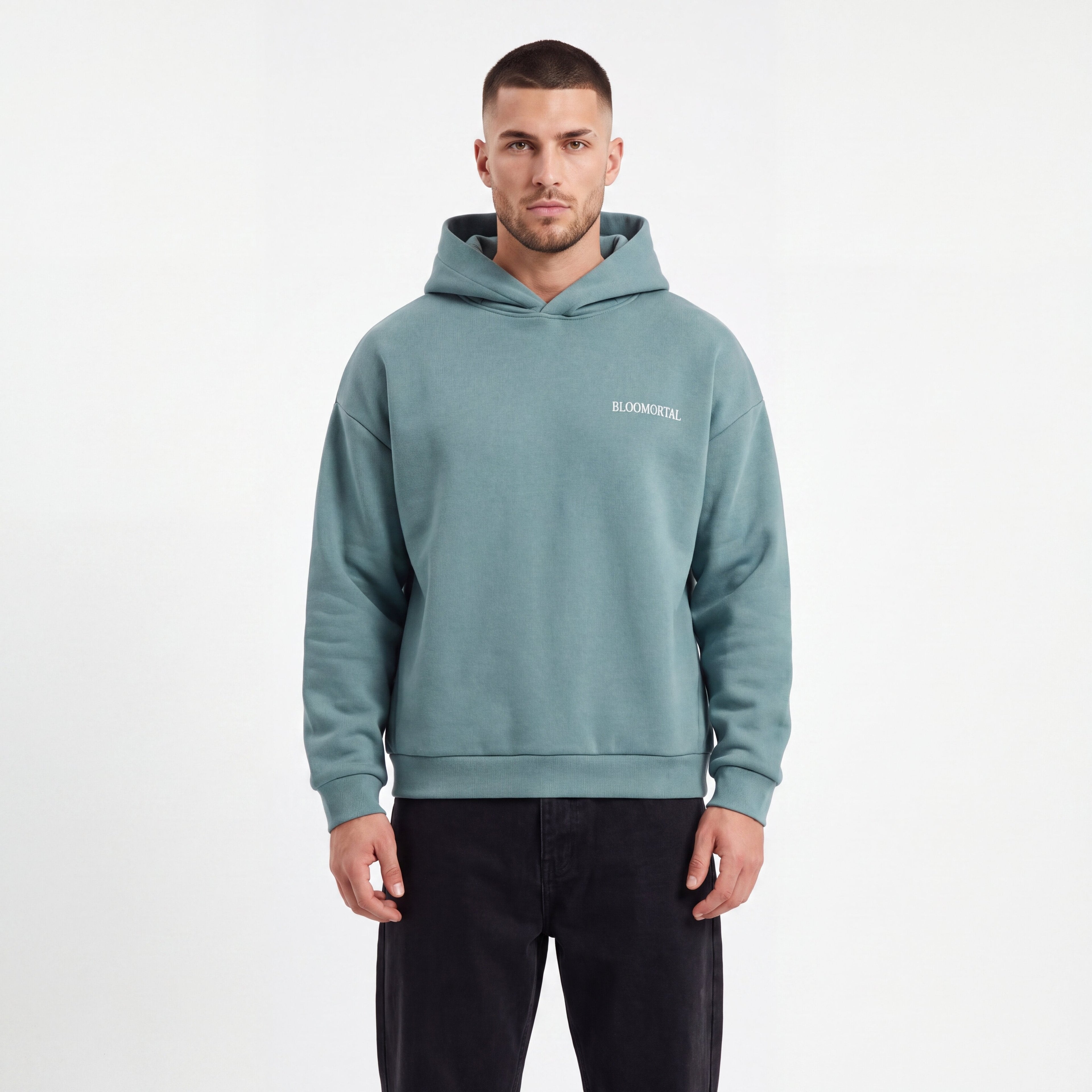 BLOOMORTAL Acronym Fleece Boxy Hoodie - BLOOMORTAL