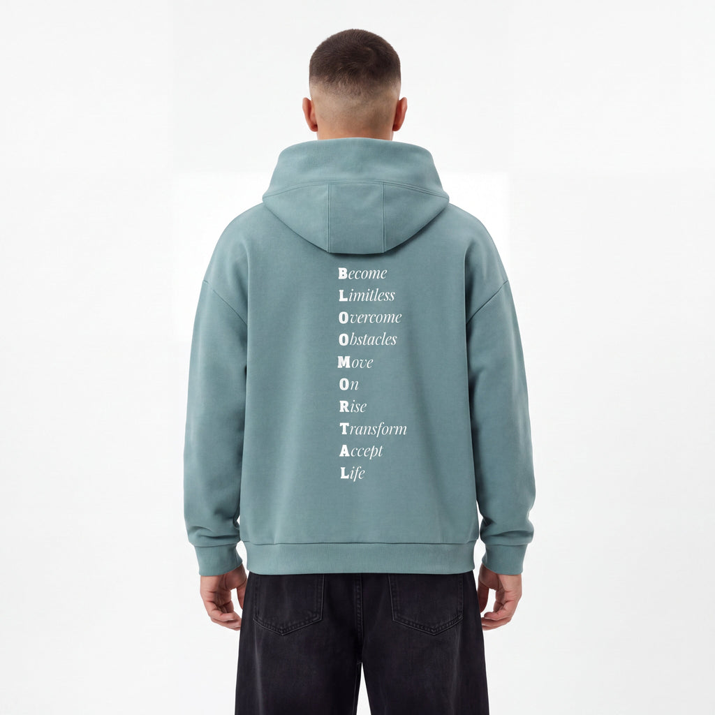 BLOOMORTAL Acronym Fleece Boxy Hoodie - BLOOMORTAL