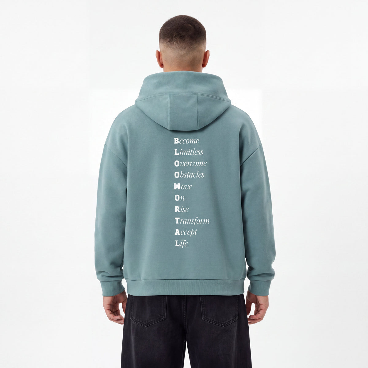 BLOOMORTAL Acronym Fleece Boxy Hoodie - BLOOMORTAL