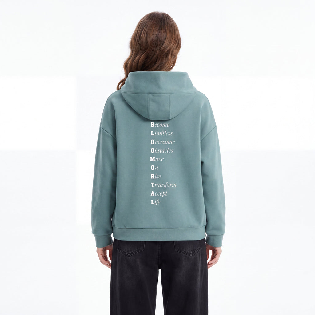 BLOOMORTAL Acronym Fleece Boxy Hoodie - BLOOMORTAL