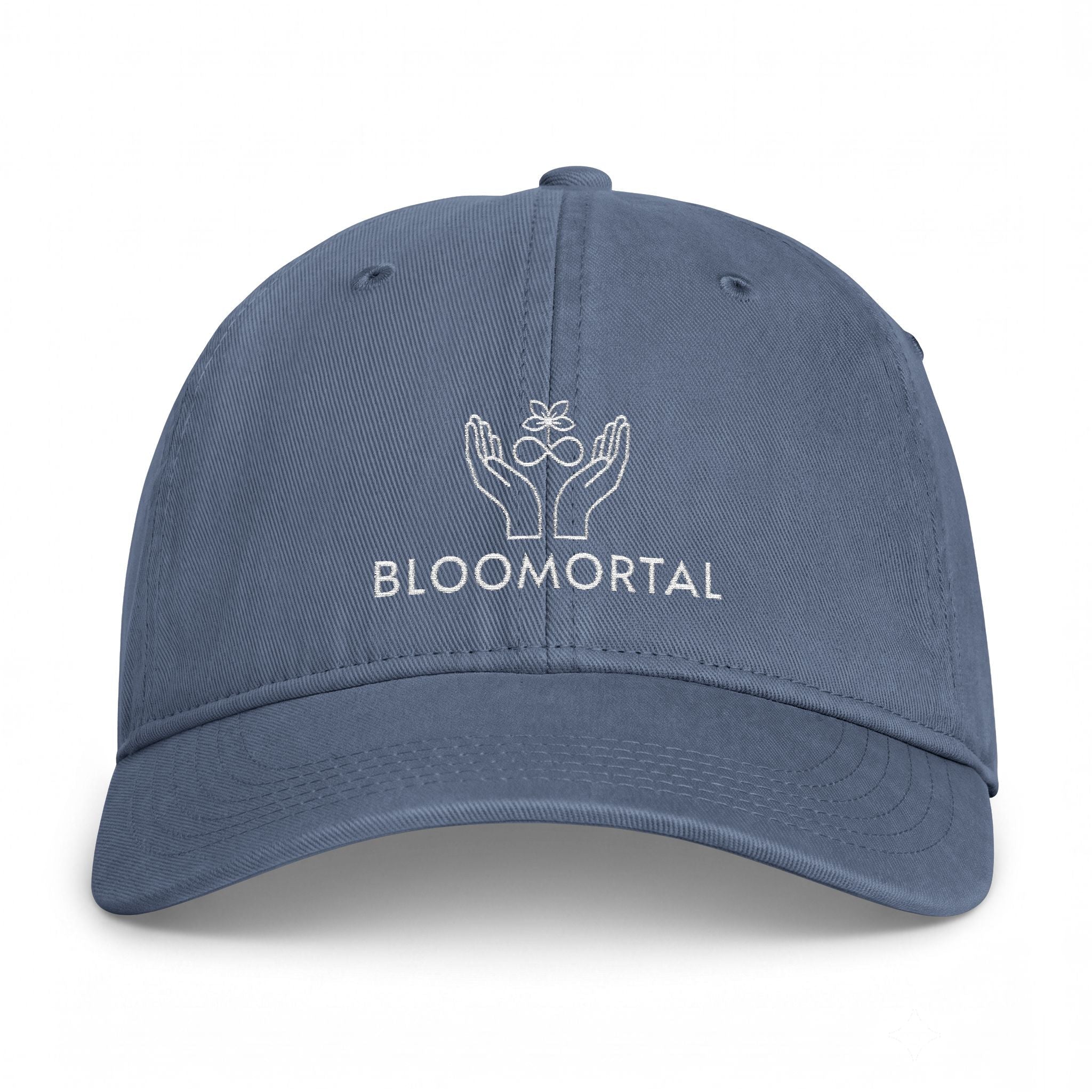 BLOOMORTAL Washed Coastal Cap - White Logo - BLOOMORTAL