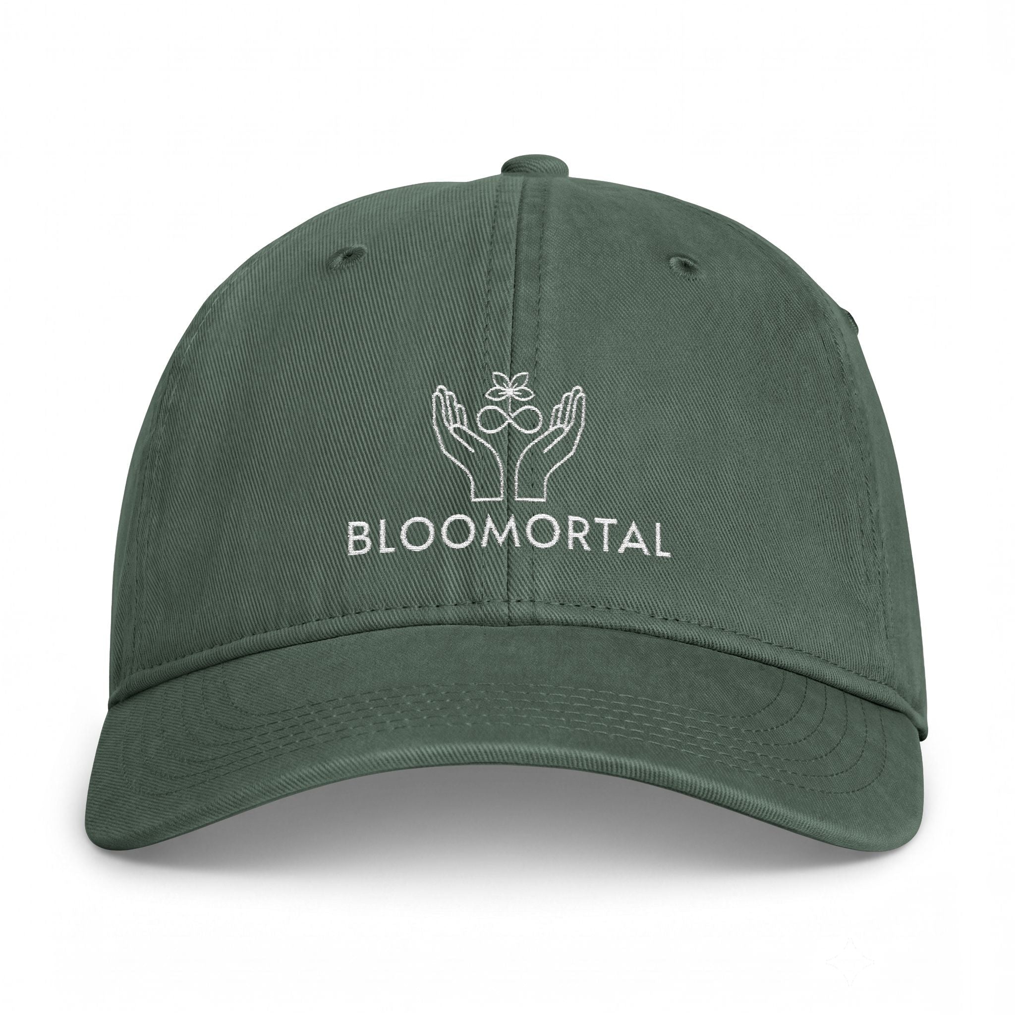 BLOOMORTAL Washed Coastal Cap - White Logo - BLOOMORTAL