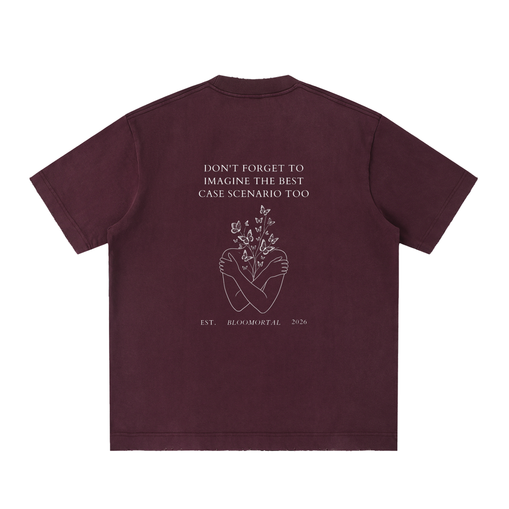 The Best Case Scenario Heavyweight Vintage Washed Frayed T-Shirt