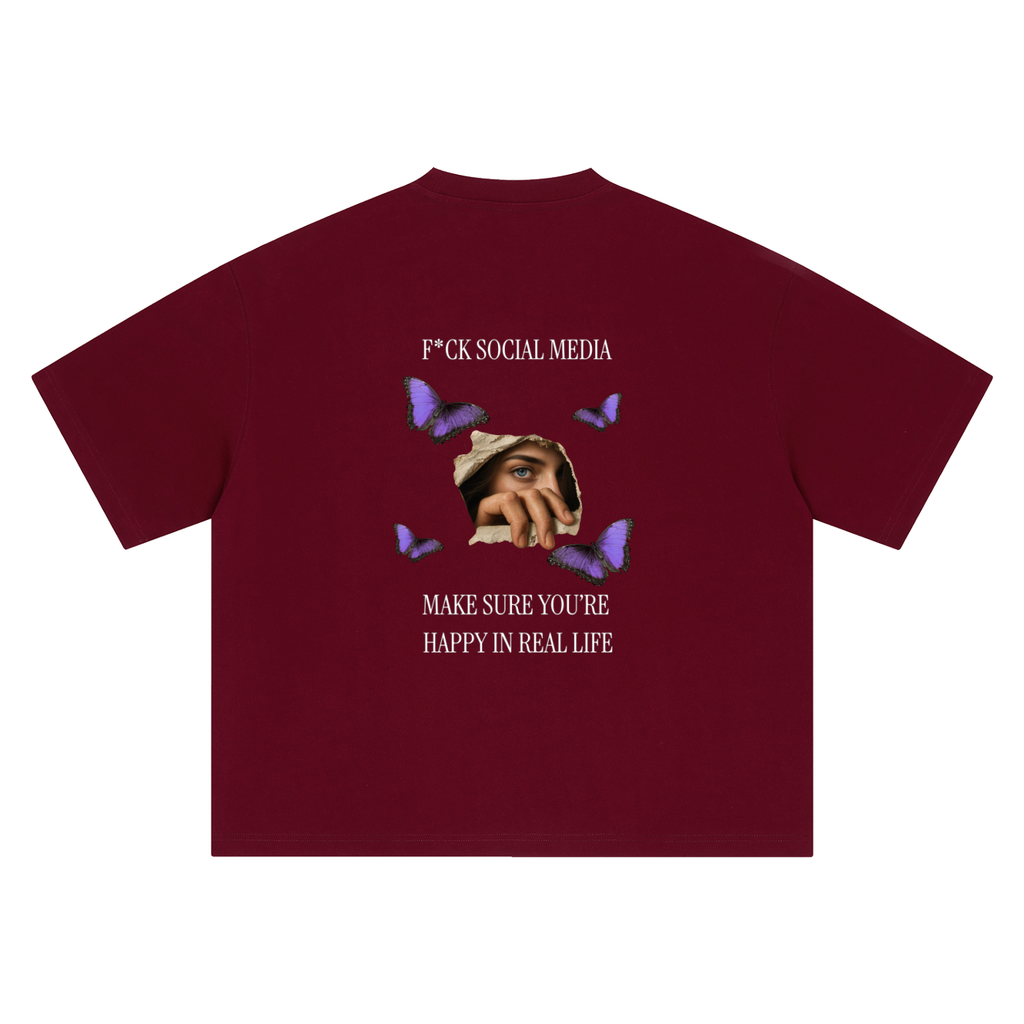 F*ck Social Media Boxy Unisex Oversized T-Shirt