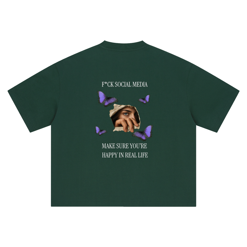 F*ck Social Media Boxy Unisex Oversized T-Shirt