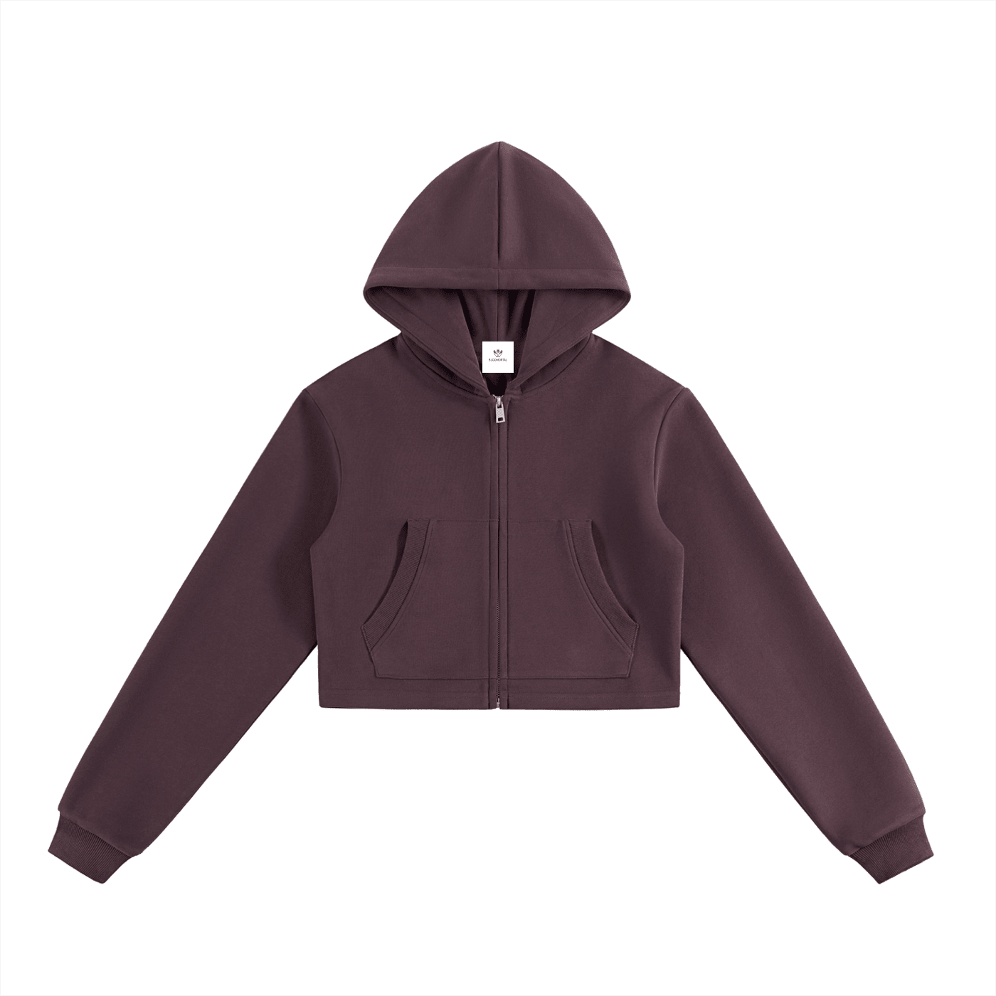 Essential Cropped Zip-Up Hoodie - BLOOMORTAL