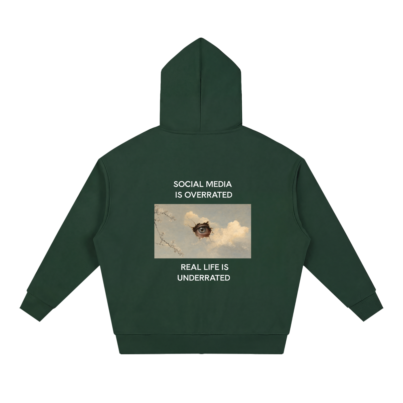 Social Media Is Overrated Unisex Loose Full Zip Hoodie