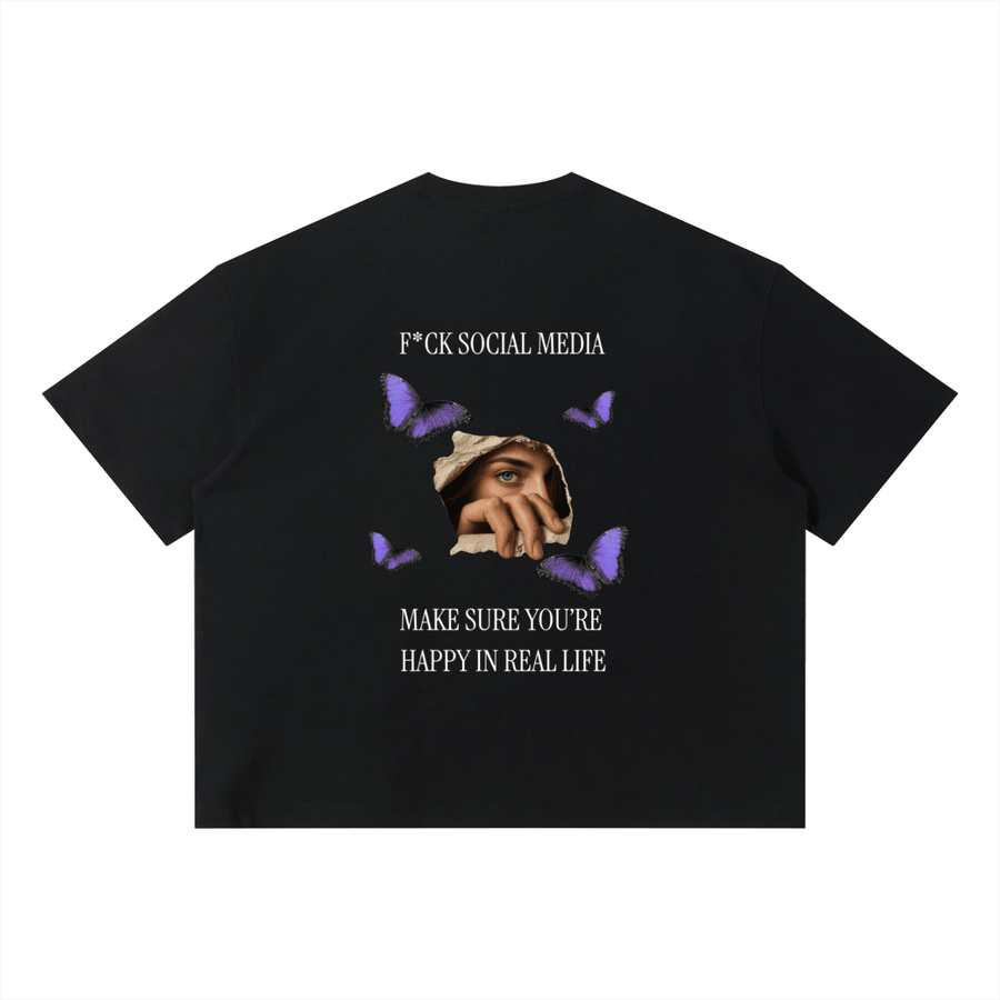 F*ck Social Media Boxy Oversized T-Shirt - BLOOMORTAL