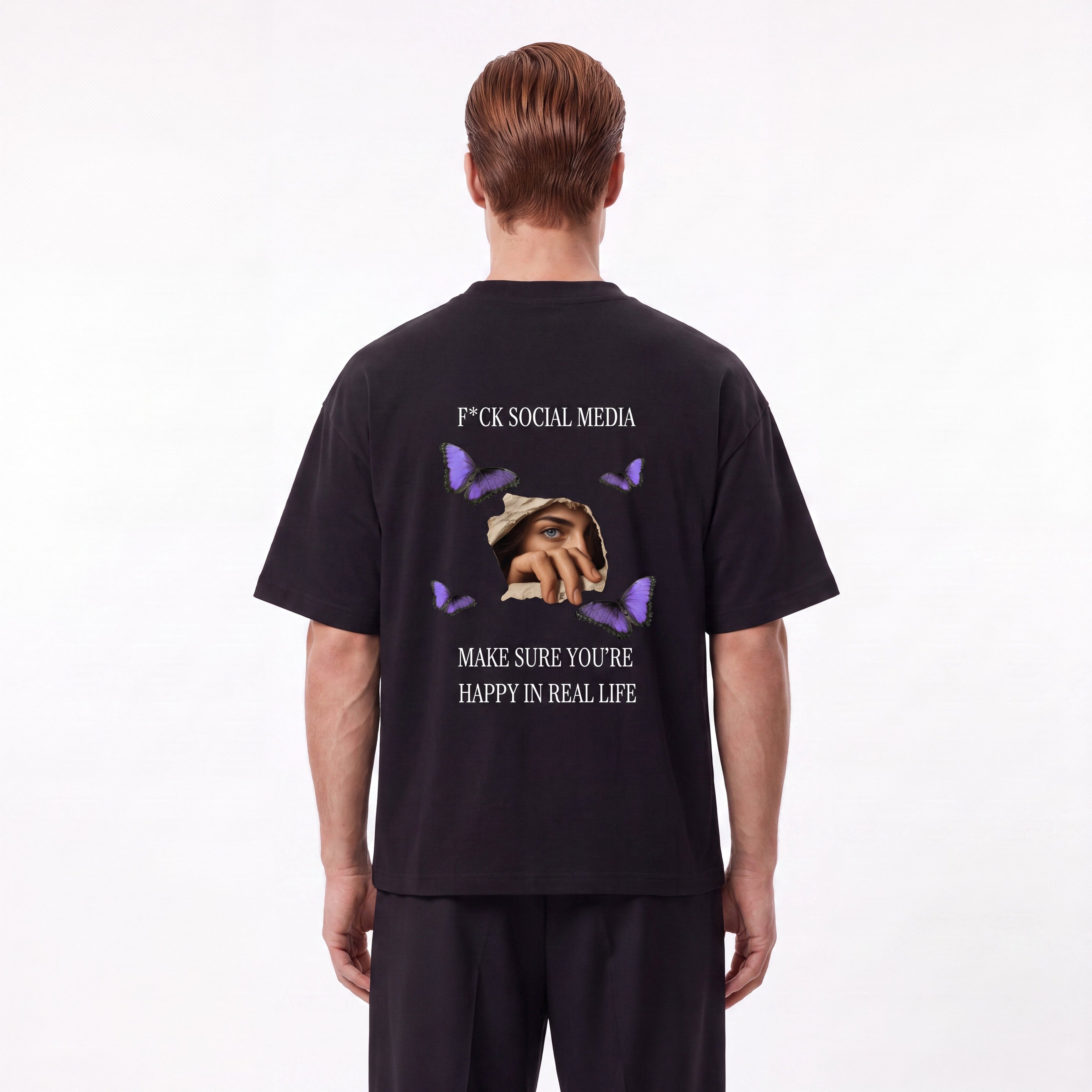 F*ck Social Media Boxy Unisex Oversized T-Shirt - BLOOMORTAL