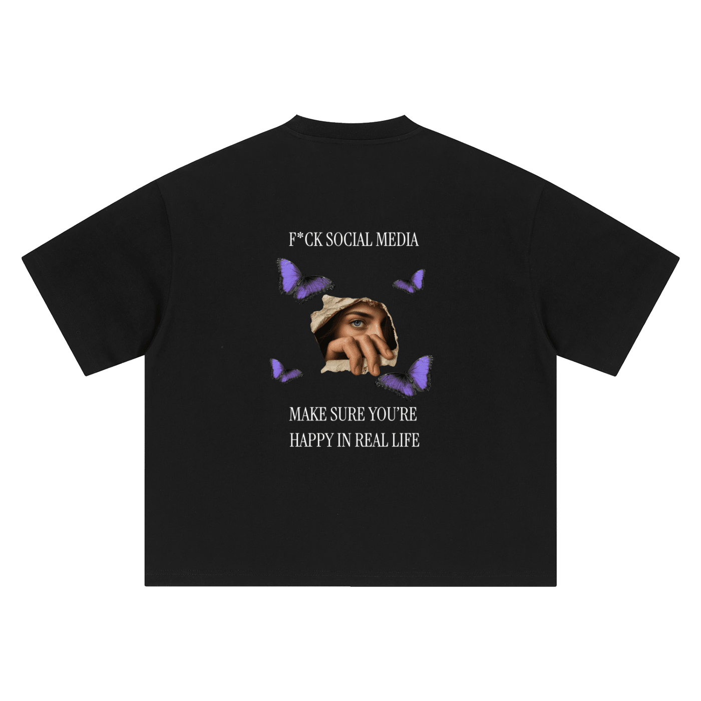 F*ck Social Media Boxy Unisex Oversized T-Shirt - BLOOMORTAL