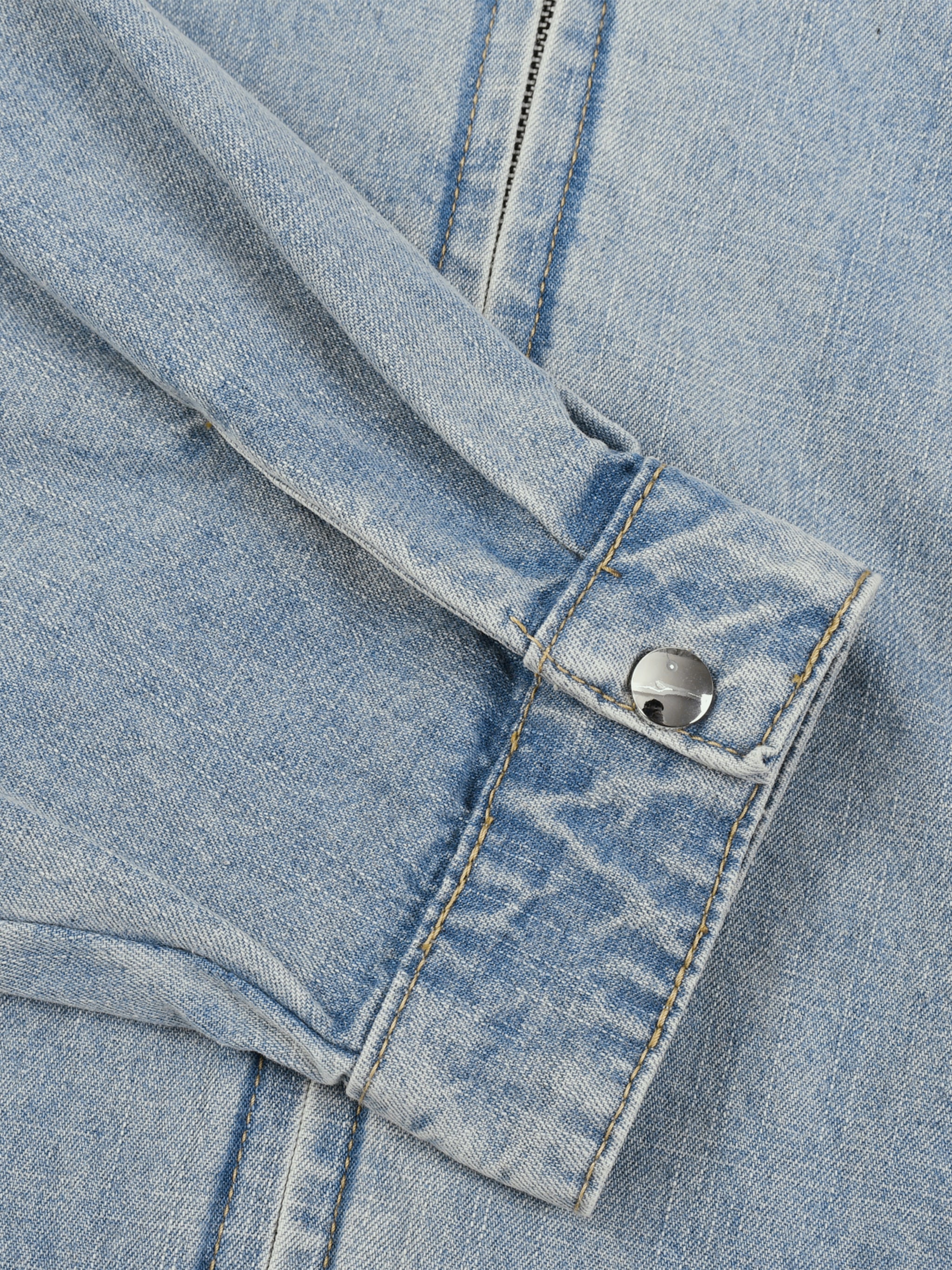 Vintage Wash Full-Zip Denim Jacket