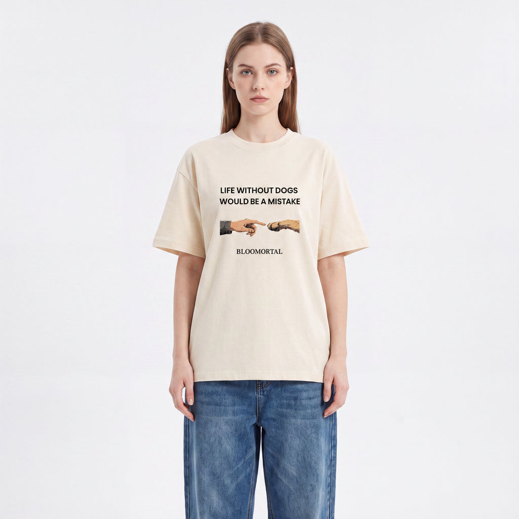 Life Without Dogs Unisex Oversized T-Shirt - BLOOMORTAL