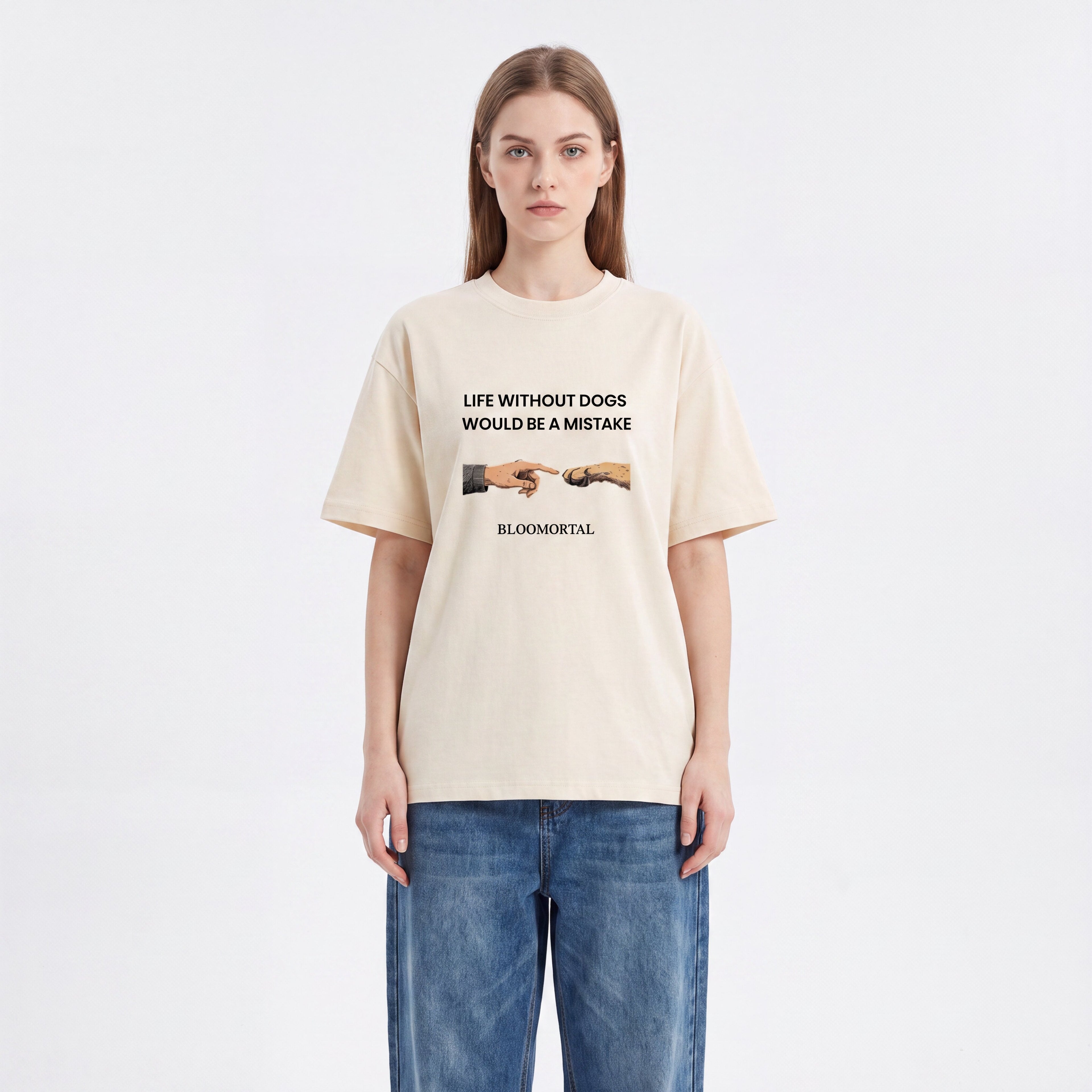 Life Without Dogs Unisex Oversized T-Shirt - BLOOMORTAL