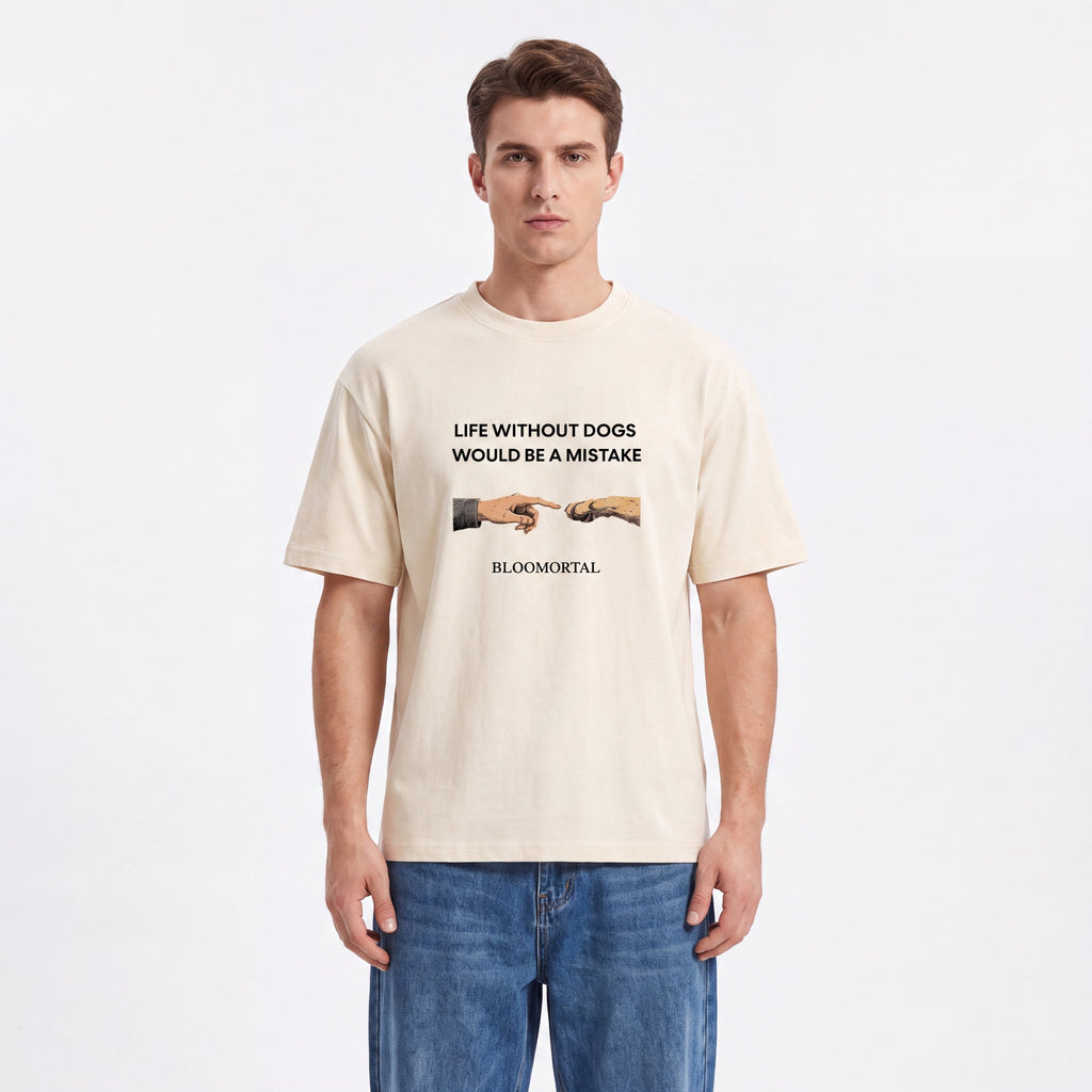 Life Without Dogs Unisex Oversized T-Shirt - BLOOMORTAL