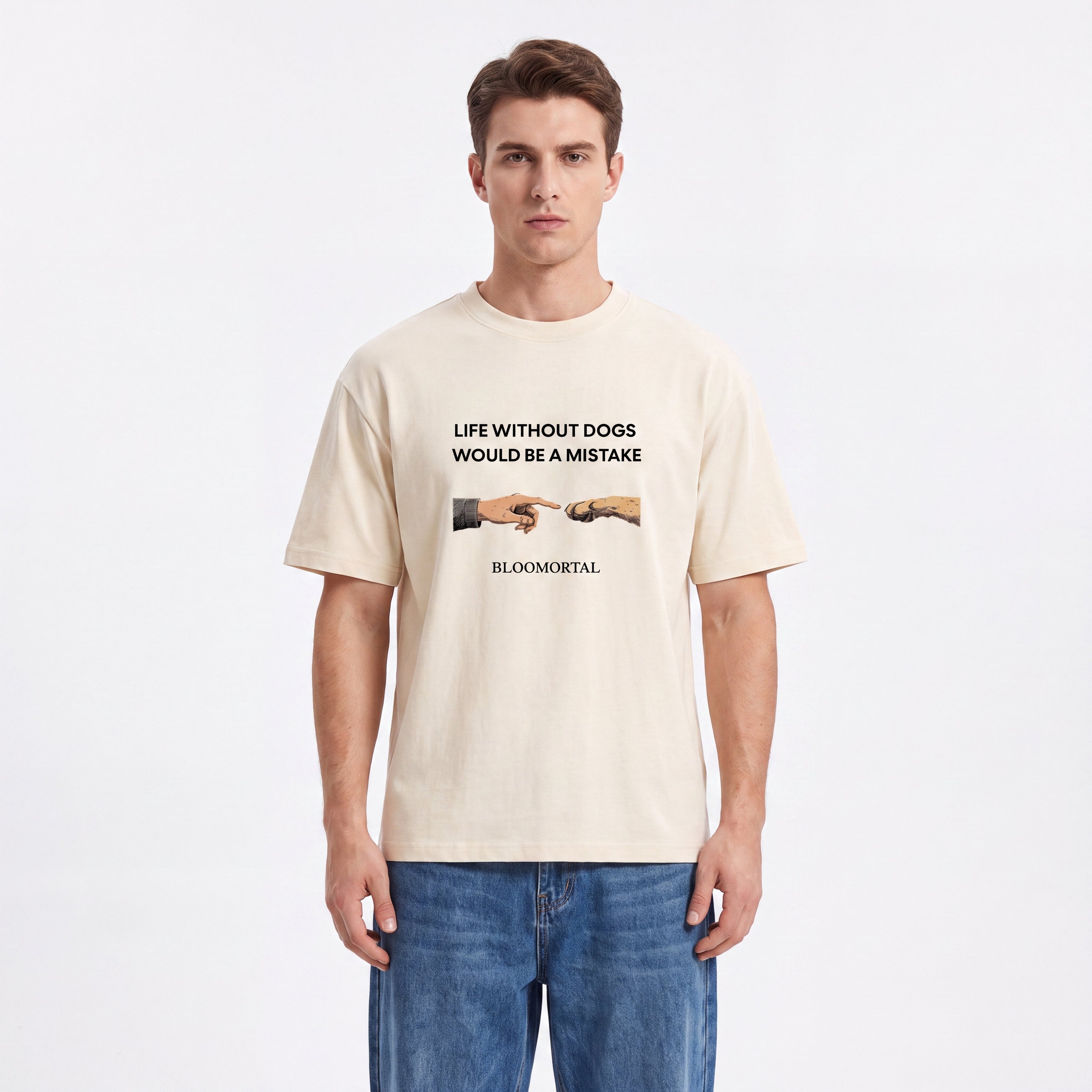 Life Without Dogs Unisex Oversized T-Shirt - BLOOMORTAL