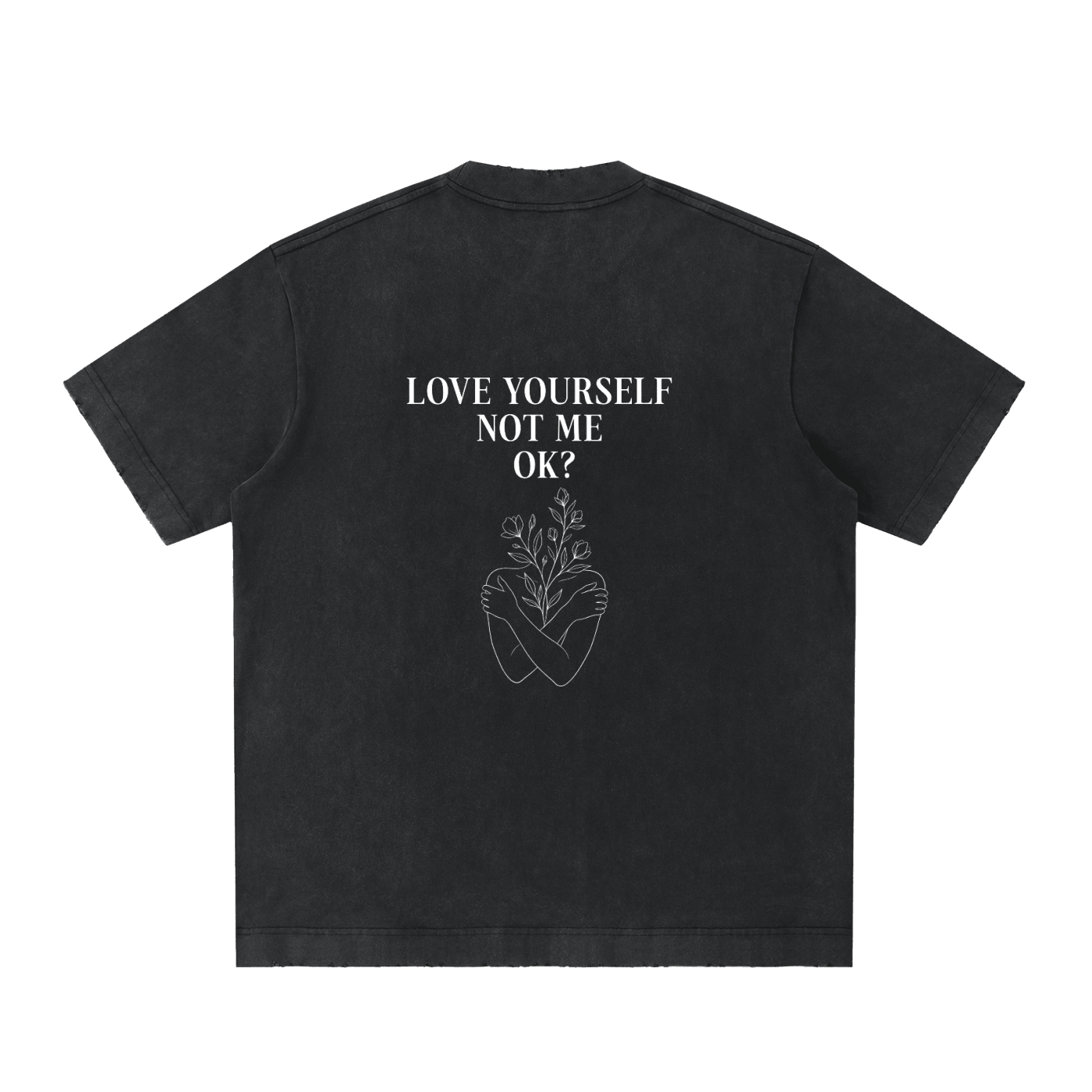 Love Yourself Heavyweight Vintage Washed Frayed Oversized T-Shirt - BLOOMORTAL