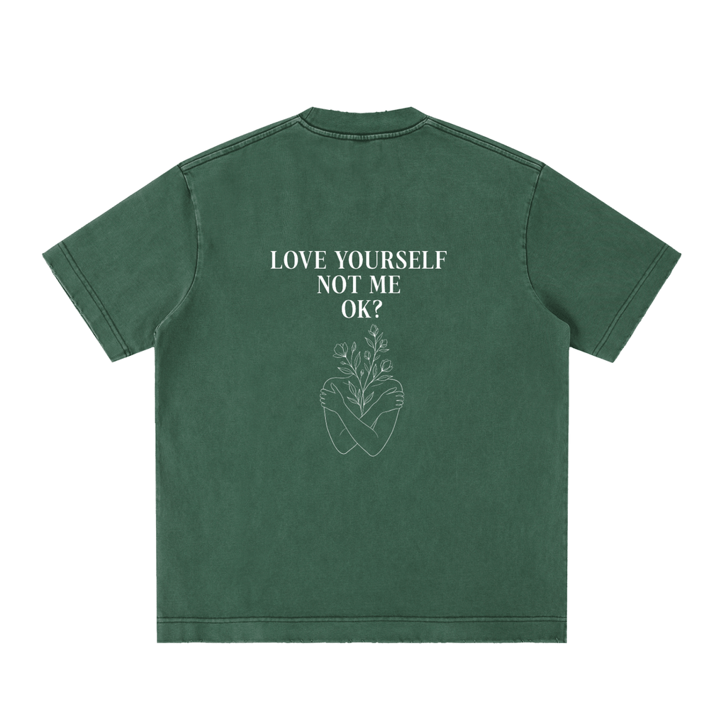 Love Yourself Heavyweight Vintage Washed Frayed Oversized T-Shirt - BLOOMORTAL