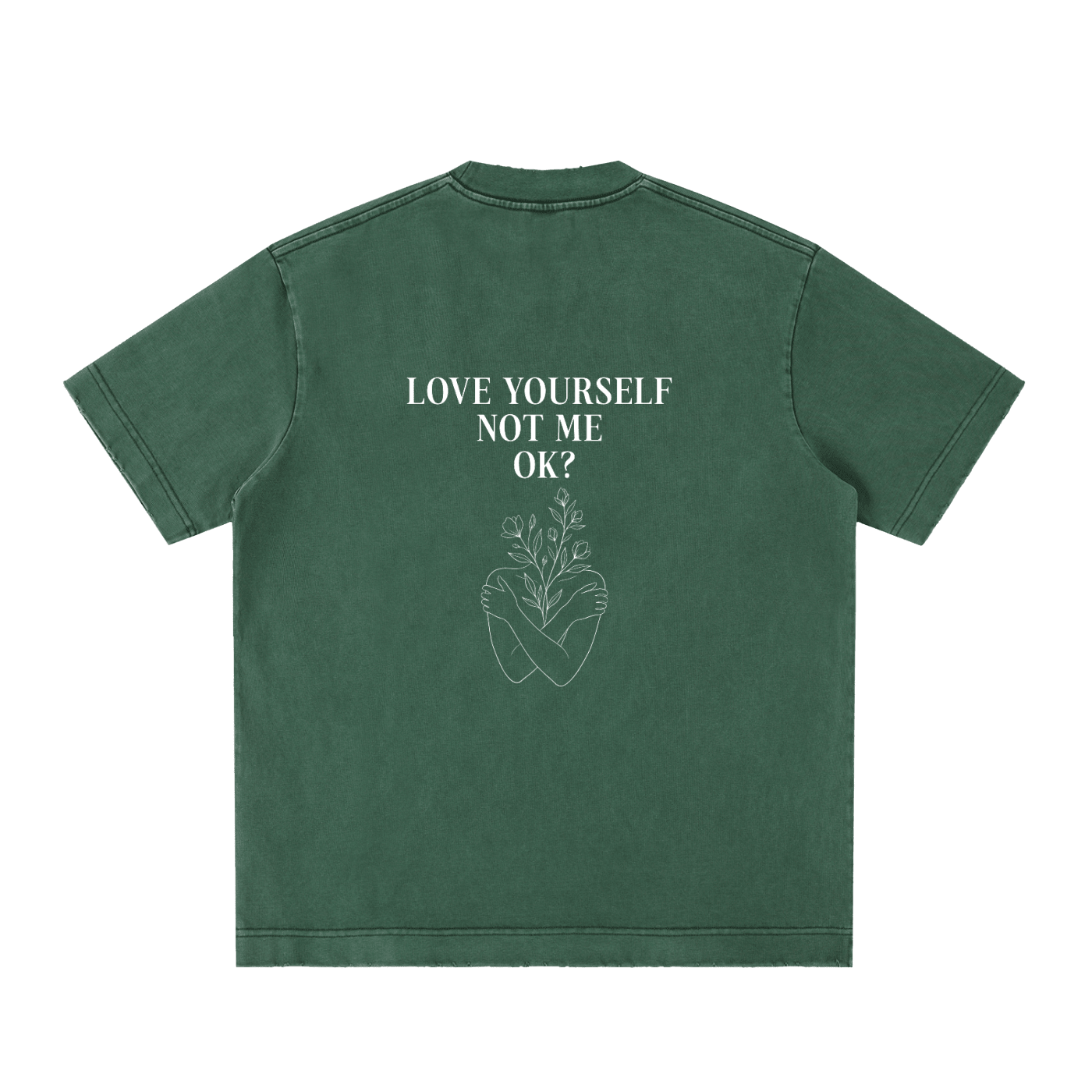 Love Yourself Heavyweight Vintage Washed Frayed Oversized T-Shirt - BLOOMORTAL