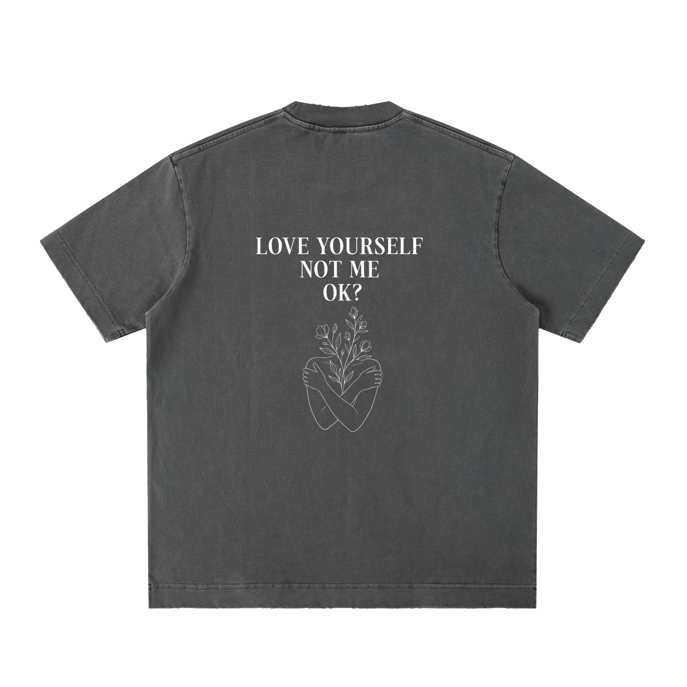 Love Yourself Heavyweight Vintage Washed Frayed Oversized T-Shirt - BLOOMORTAL