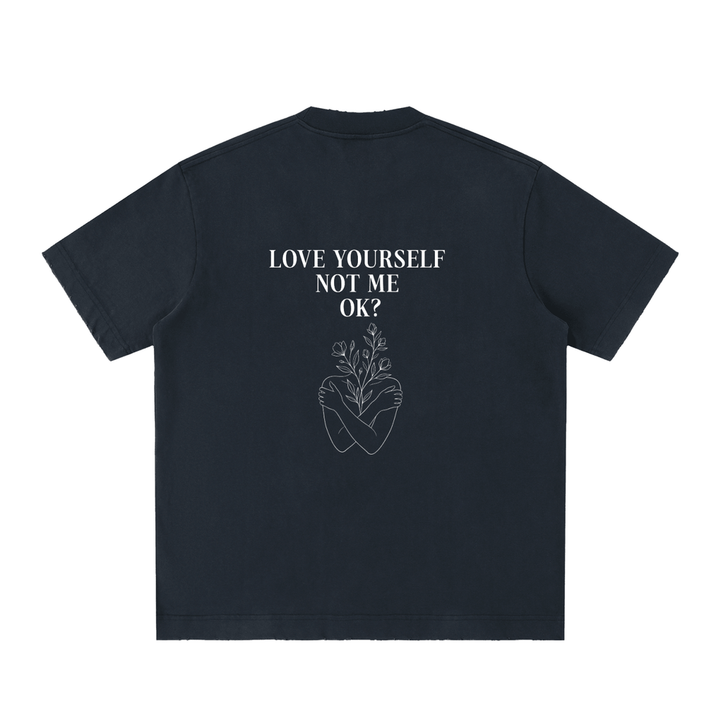 Love Yourself Heavyweight Vintage Washed Frayed Oversized T-Shirt - BLOOMORTAL