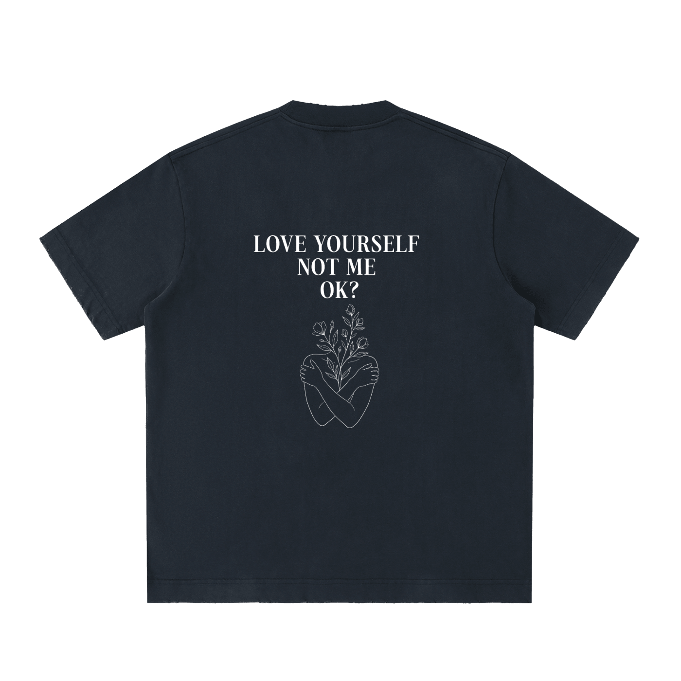 Love Yourself Heavyweight Vintage Washed Frayed Oversized T-Shirt - BLOOMORTAL
