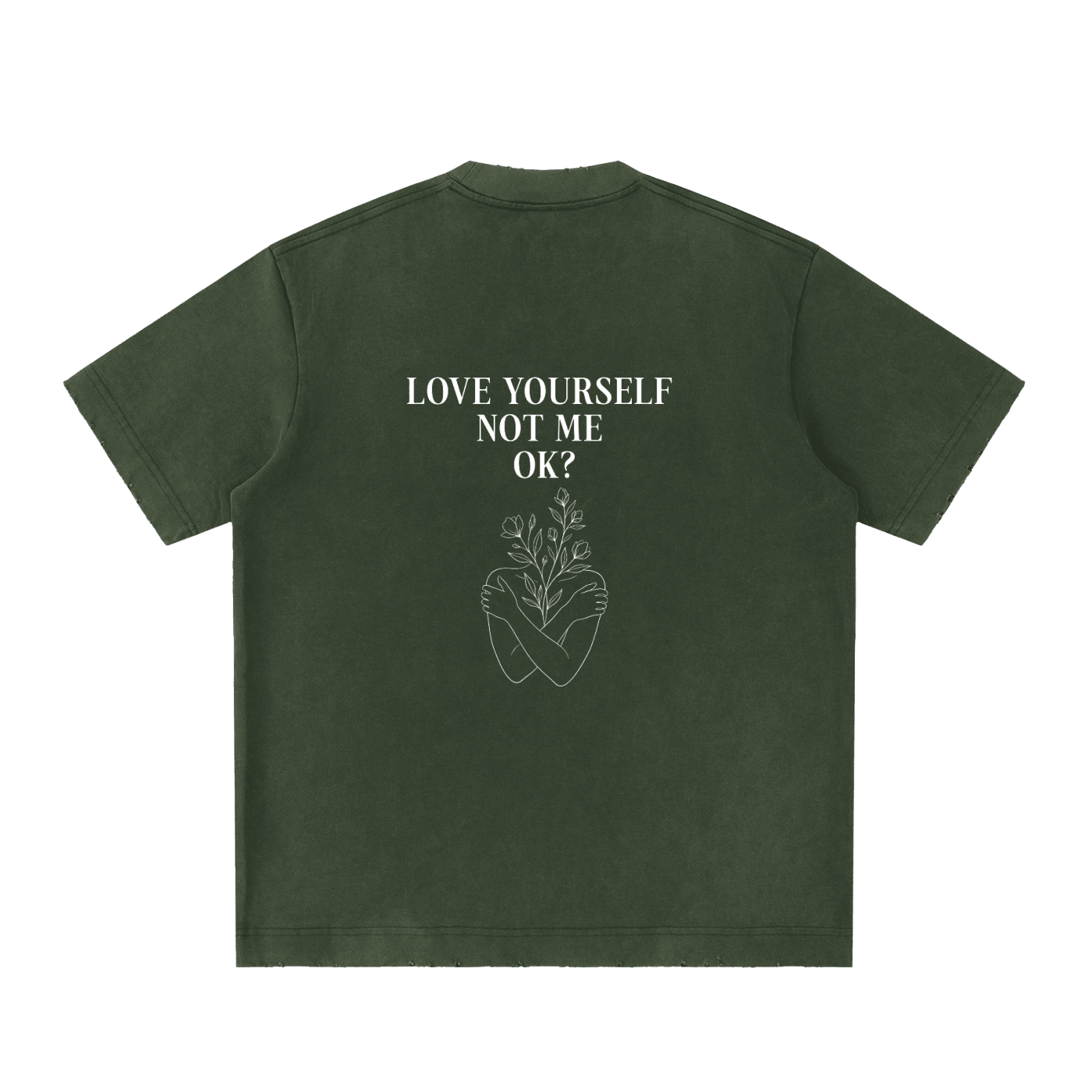 Love Yourself Heavyweight Vintage Washed Frayed Oversized T-Shirt - BLOOMORTAL