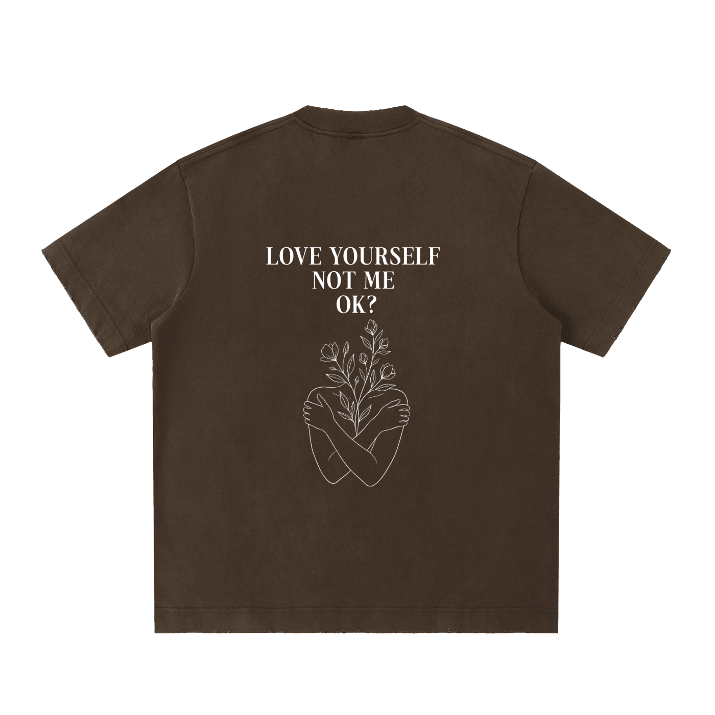 Love Yourself Heavyweight Vintage Washed Frayed T-Shirt - BLOOMORTAL