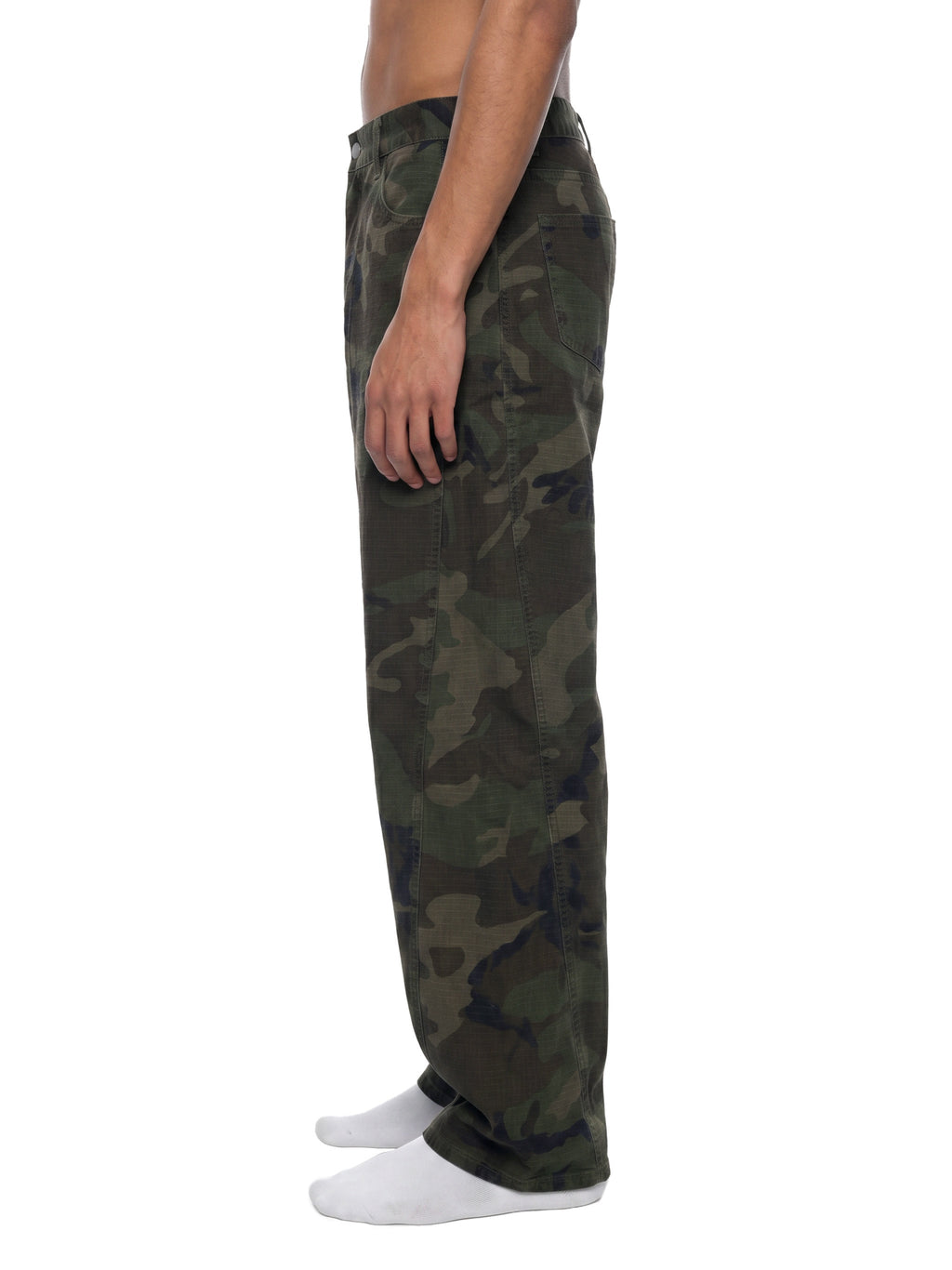 Men’s Camo Barrel Leg Cargo Pants - BLOOMORTAL