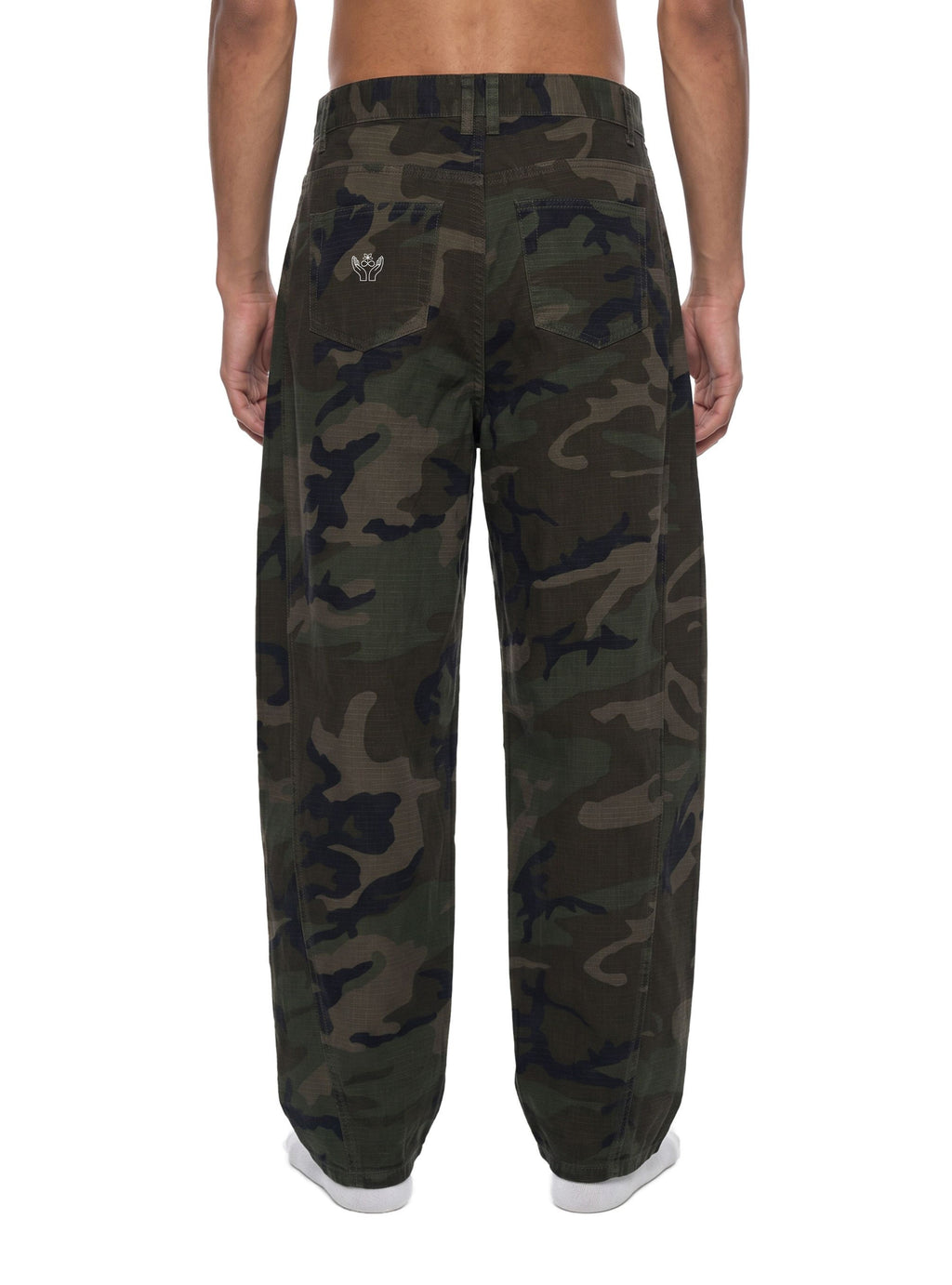 Men’s Camo Barrel Leg Cargo Pants - BLOOMORTAL